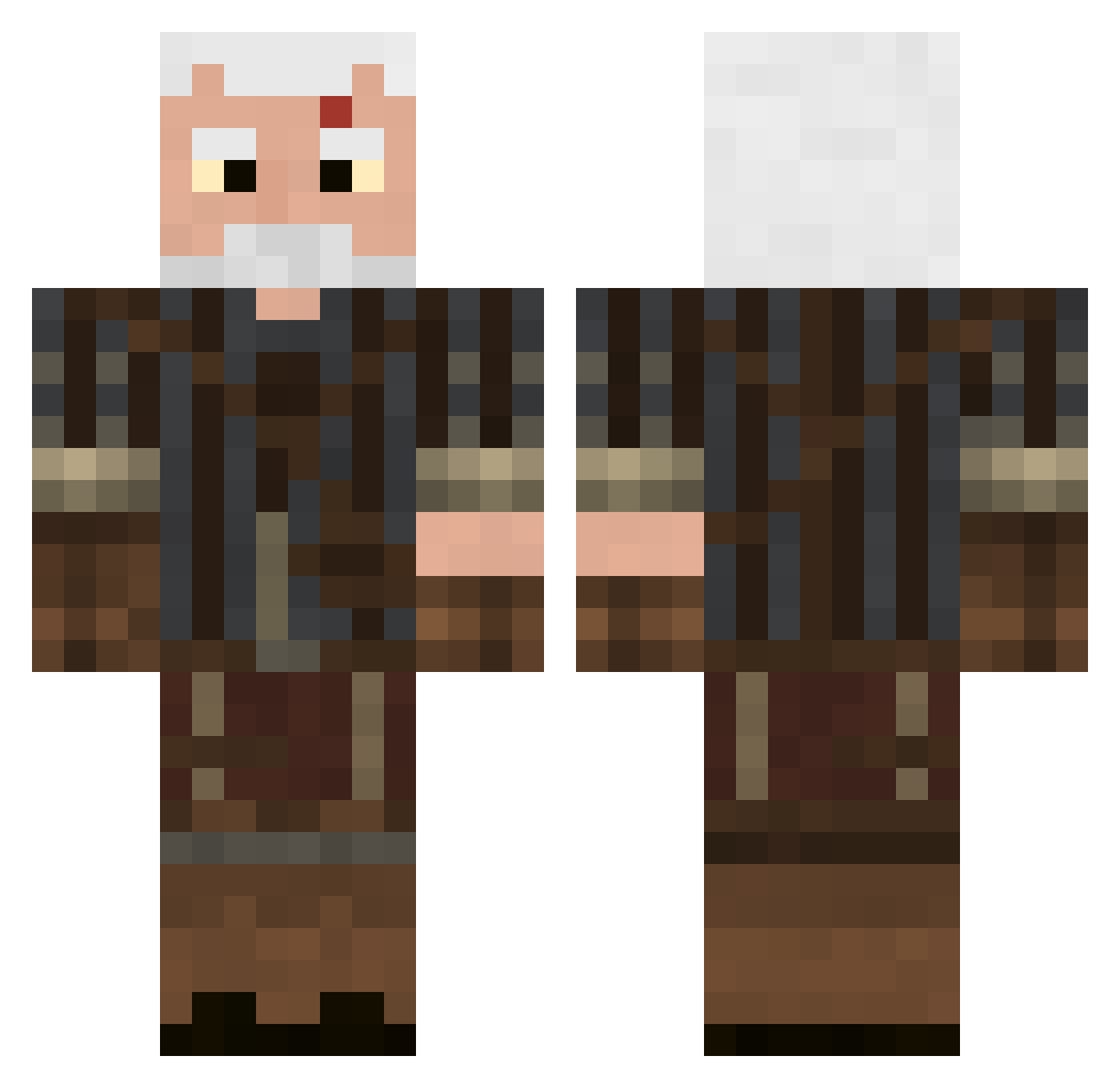 Jotumm Minecraft skin, front and back view