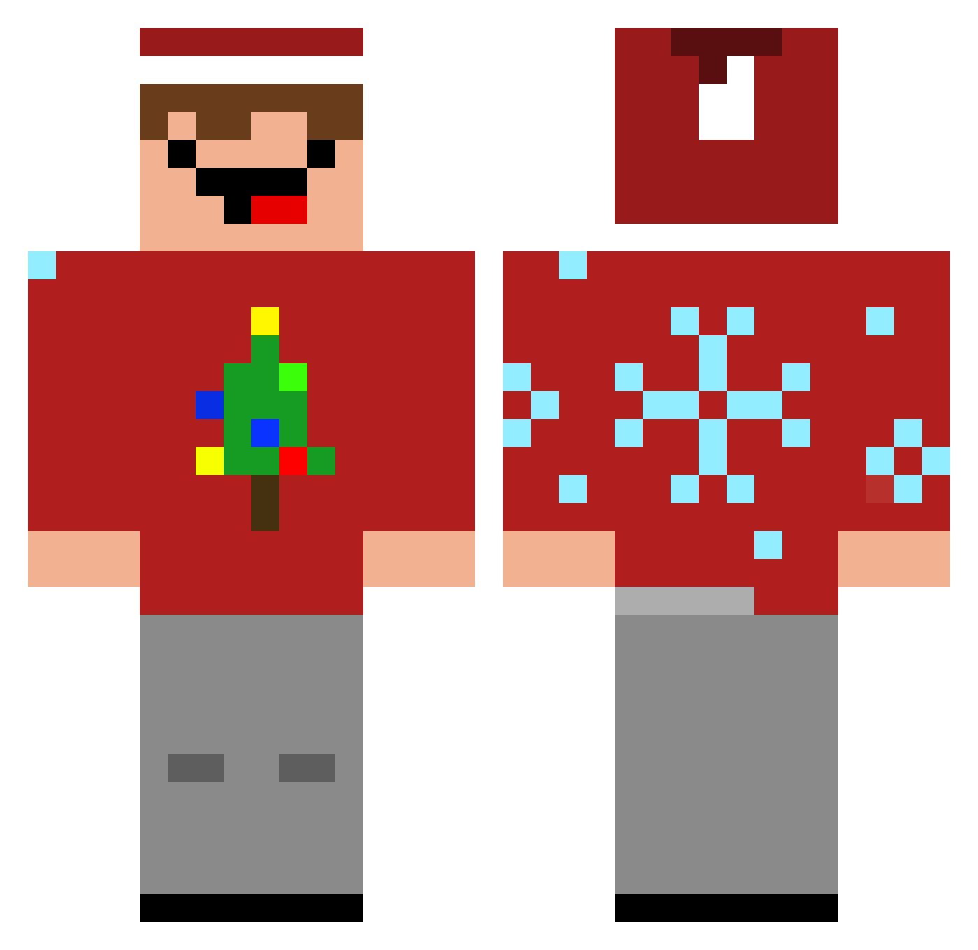 KaduNoob Minecraft skin, front and back view