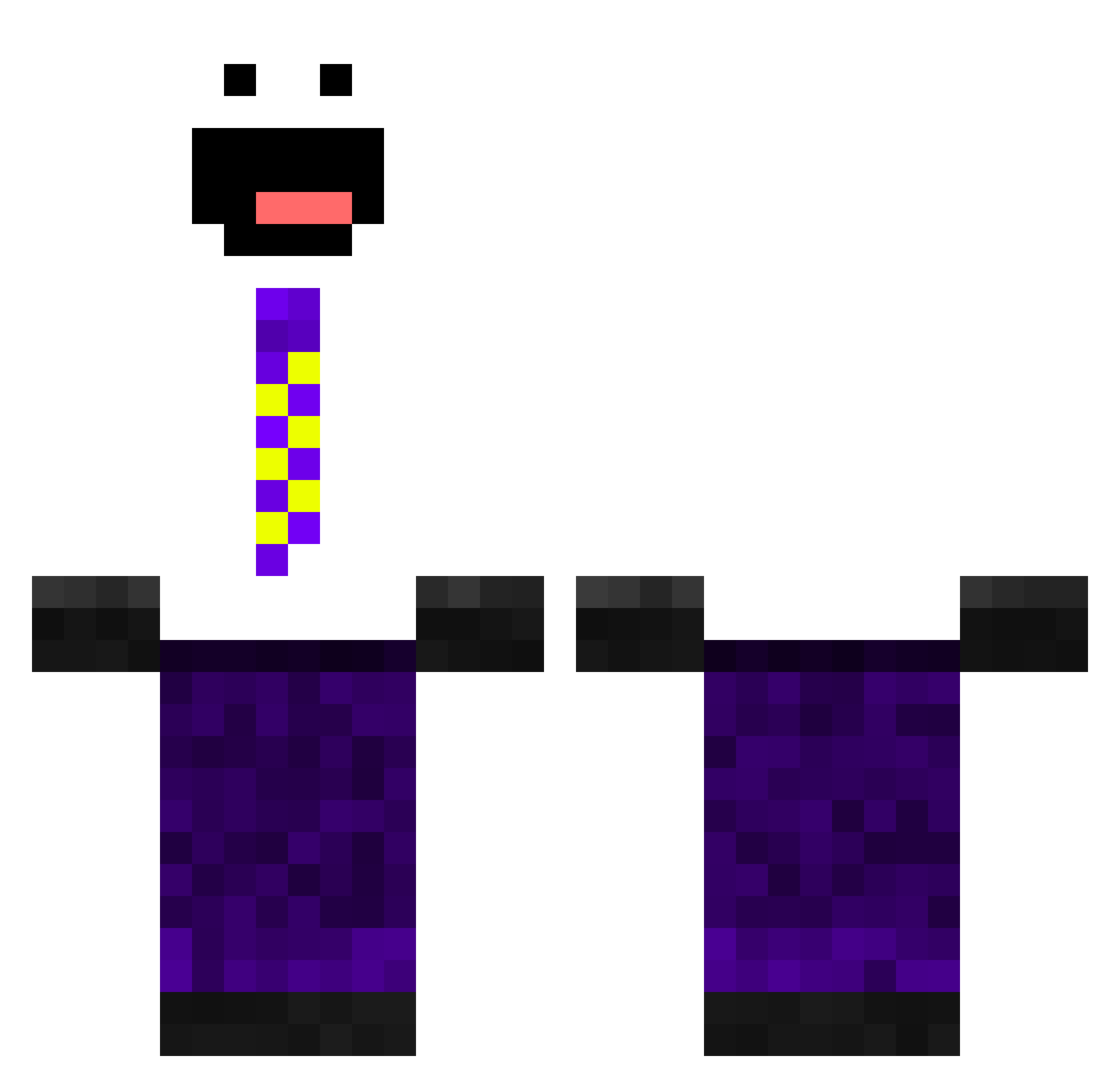 NickWildy Minecraft skin, front and back view