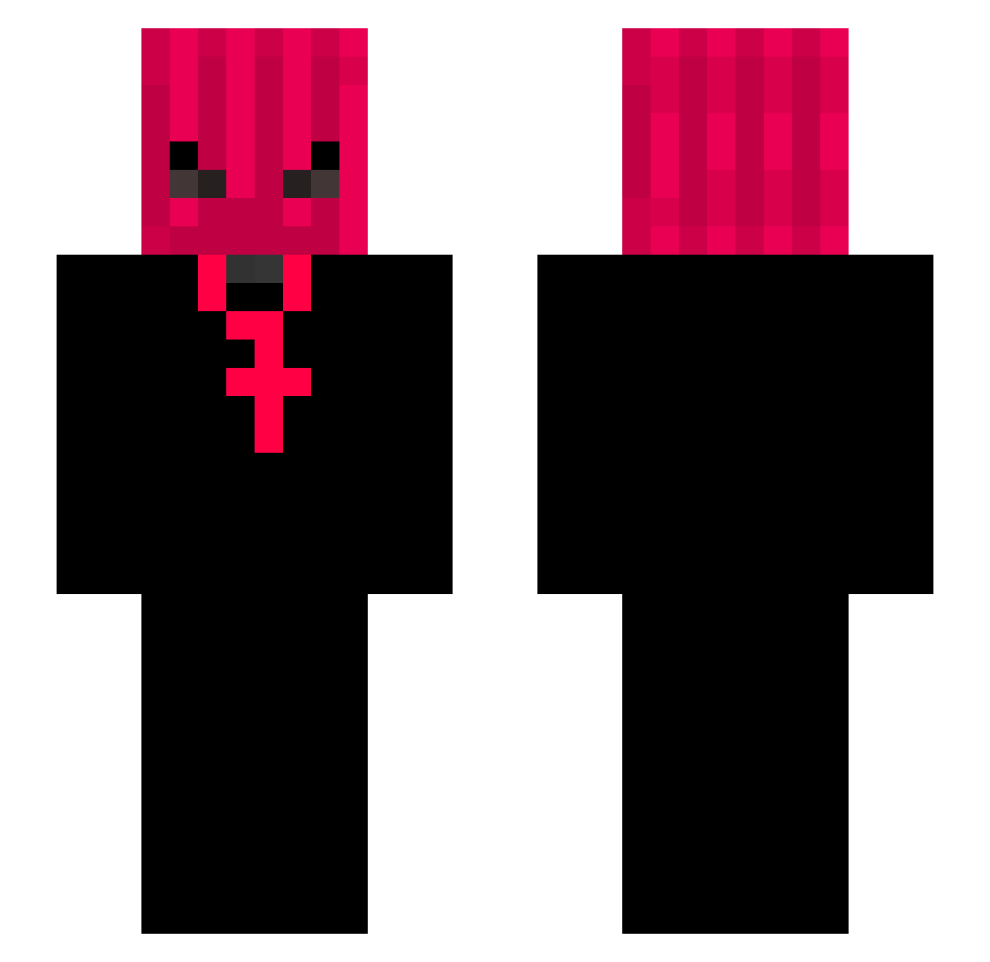 traficado Minecraft skin, front and back view