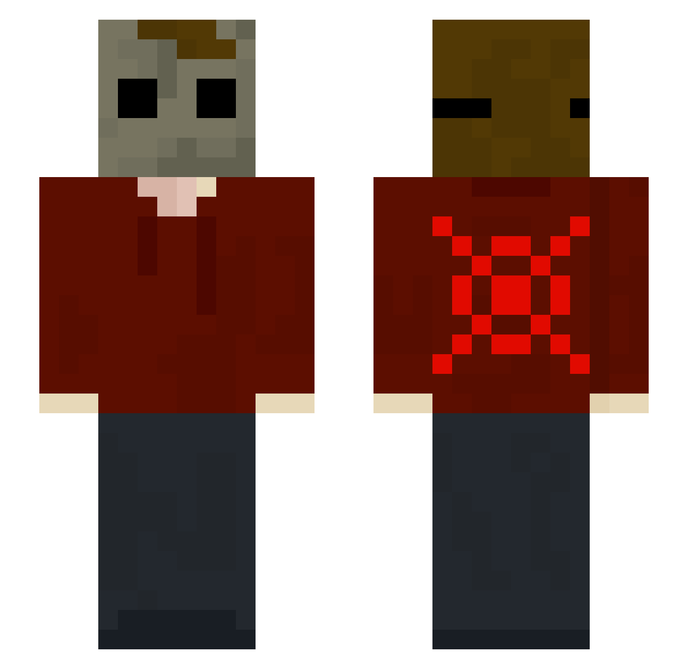 tristanvega1k Minecraft skin, front and back view
