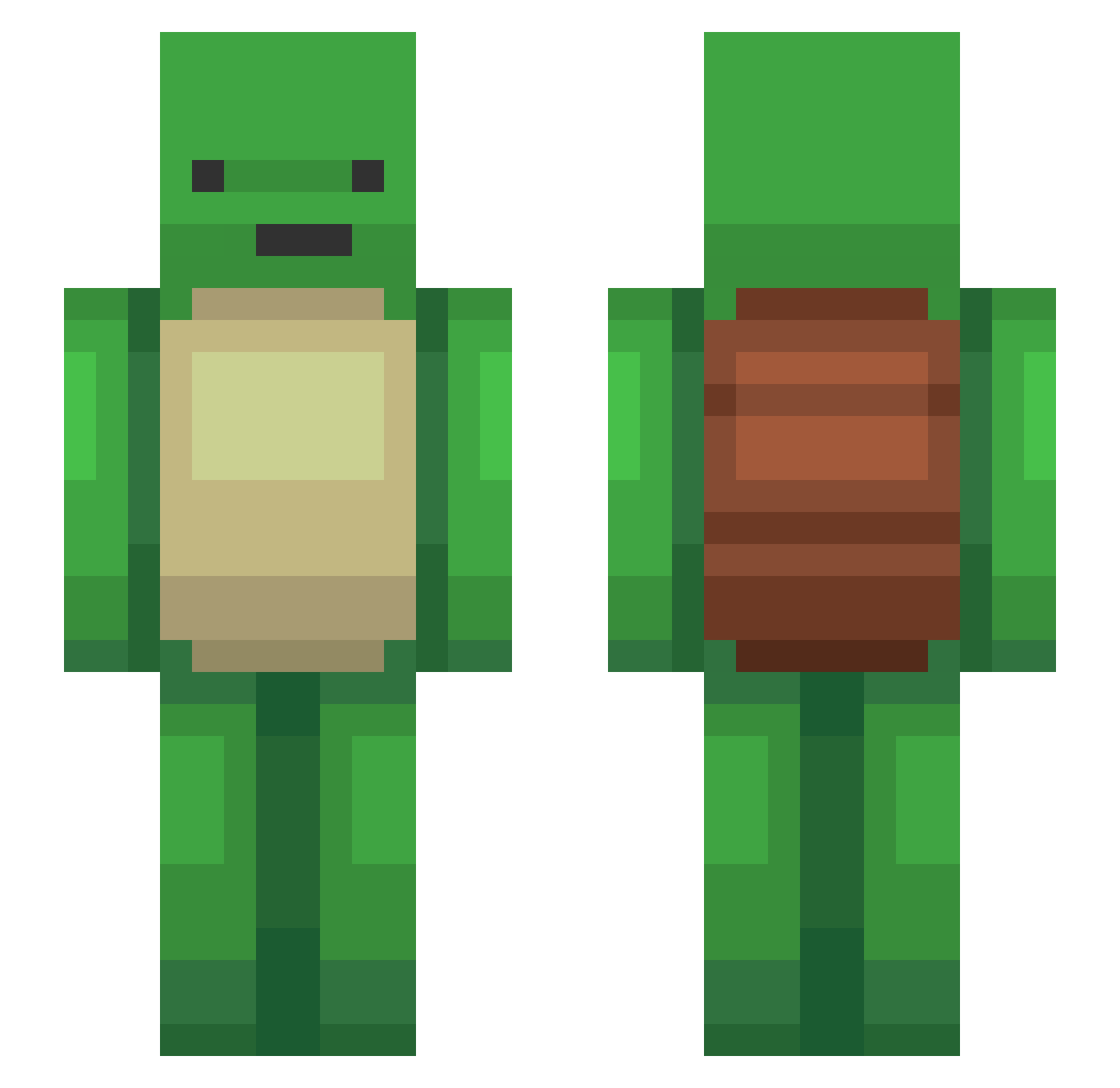 yellowgoblin Minecraft skin, front and back view