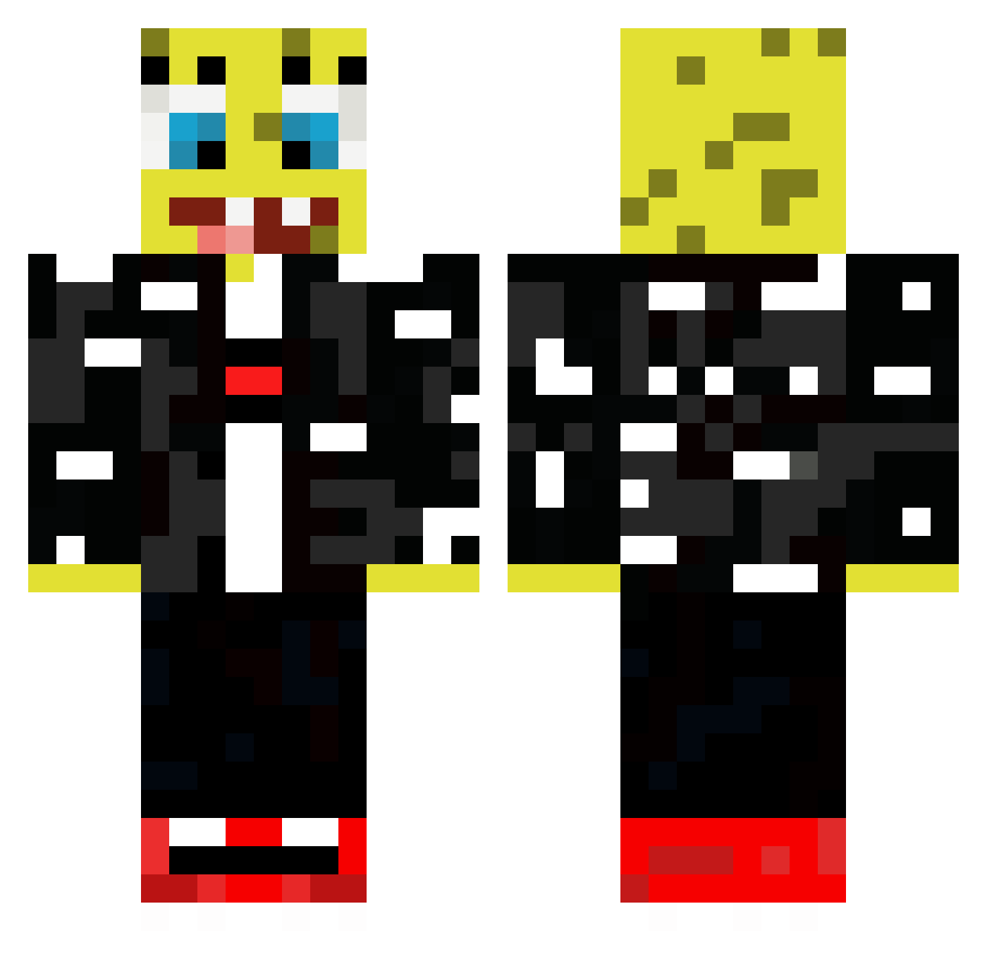 Nokejam Minecraft skin, front and back view