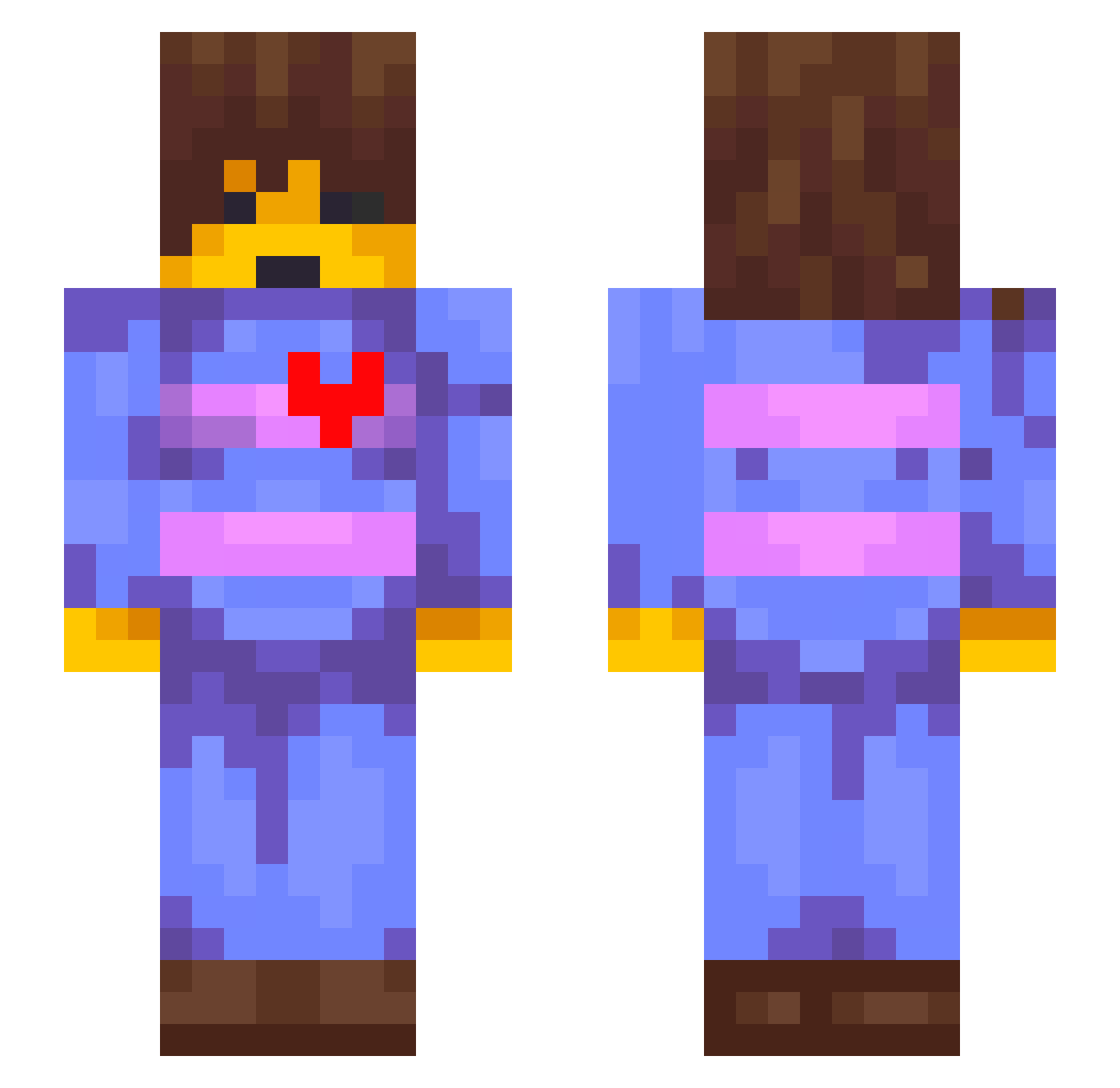 ShovelDirt Minecraft skin, front and back view