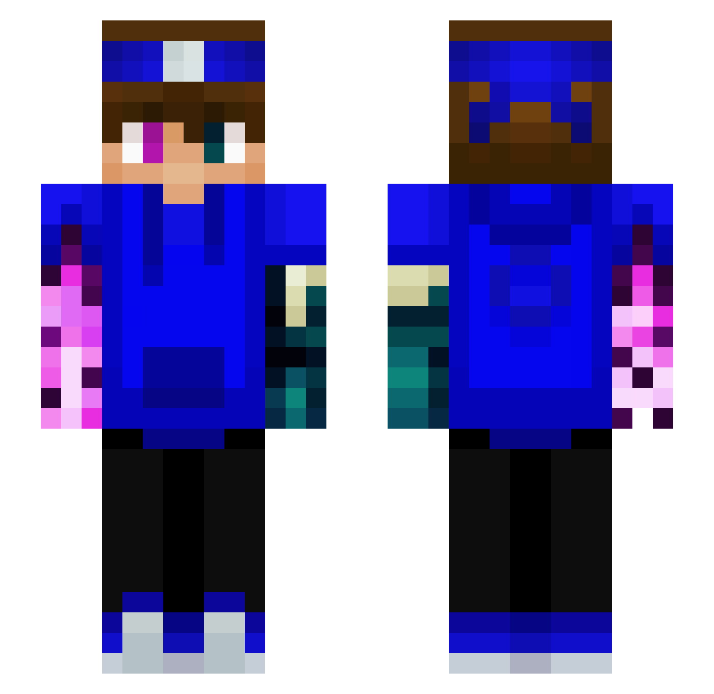 BeeKing147 Minecraft skin, front and back view