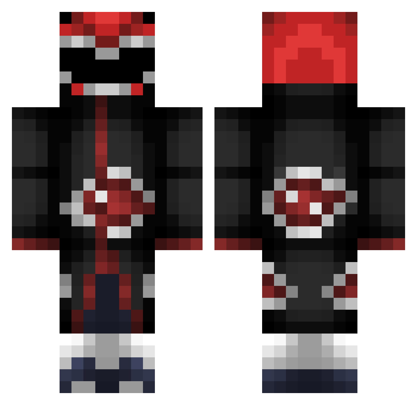 Vively Minecraft skin, front and back view