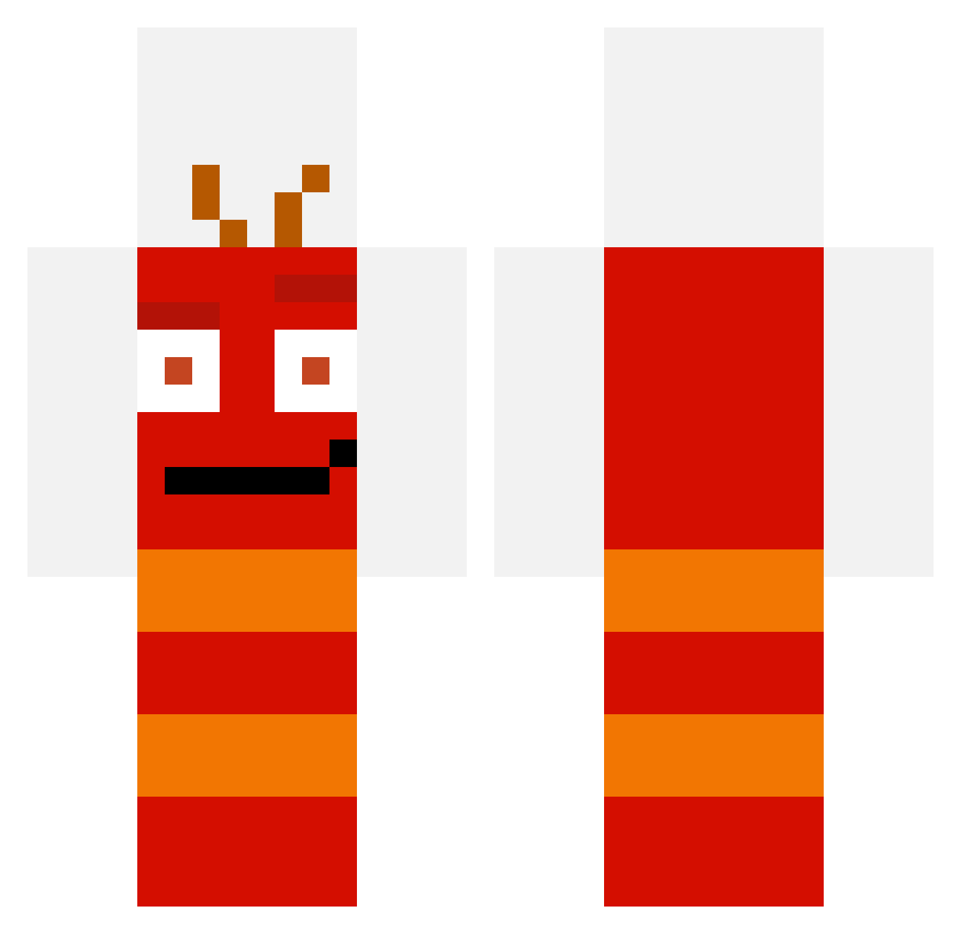 NetheriteArmour Minecraft skin, front and back view