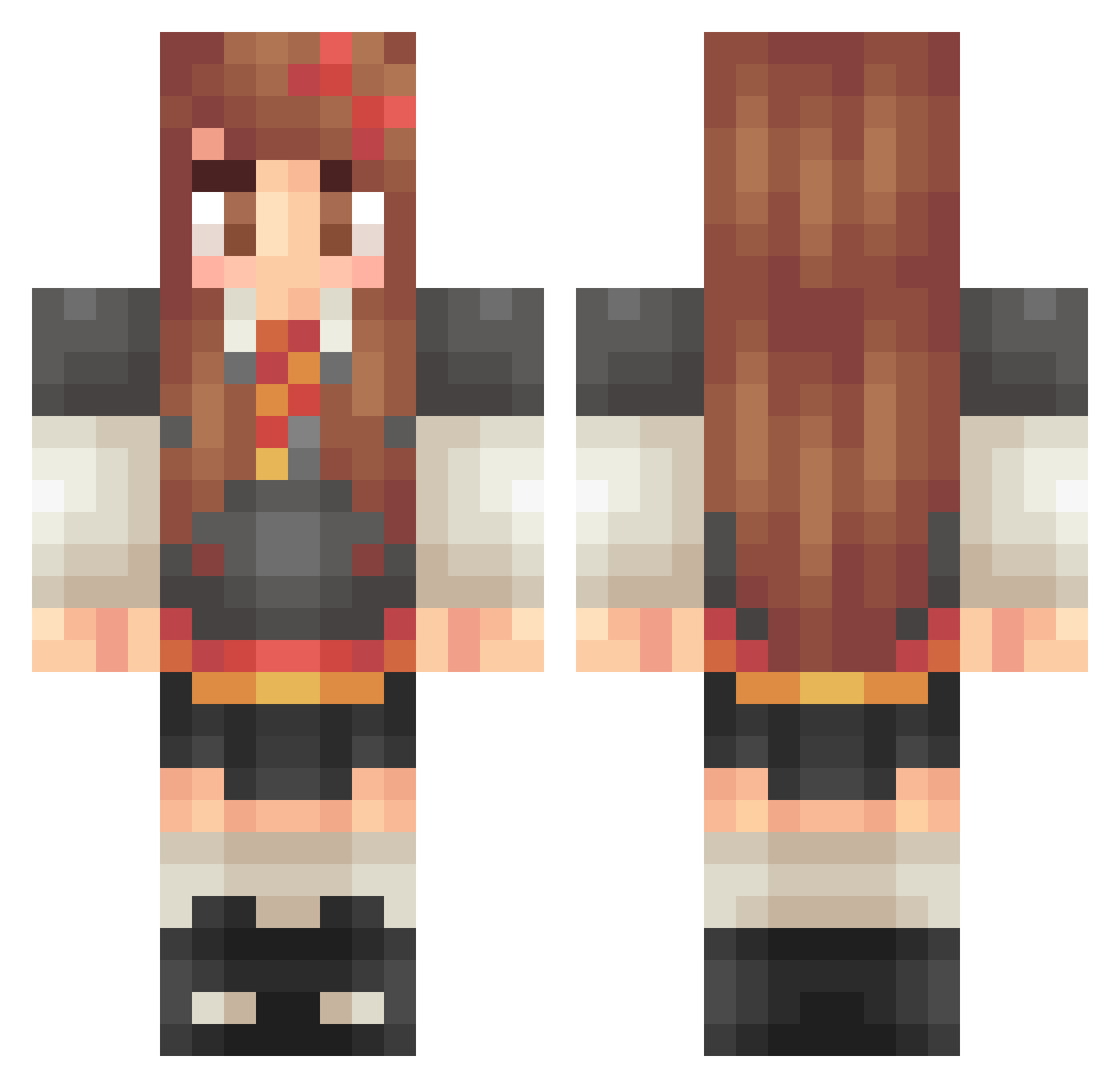 Belah Minecraft skin, front and back view