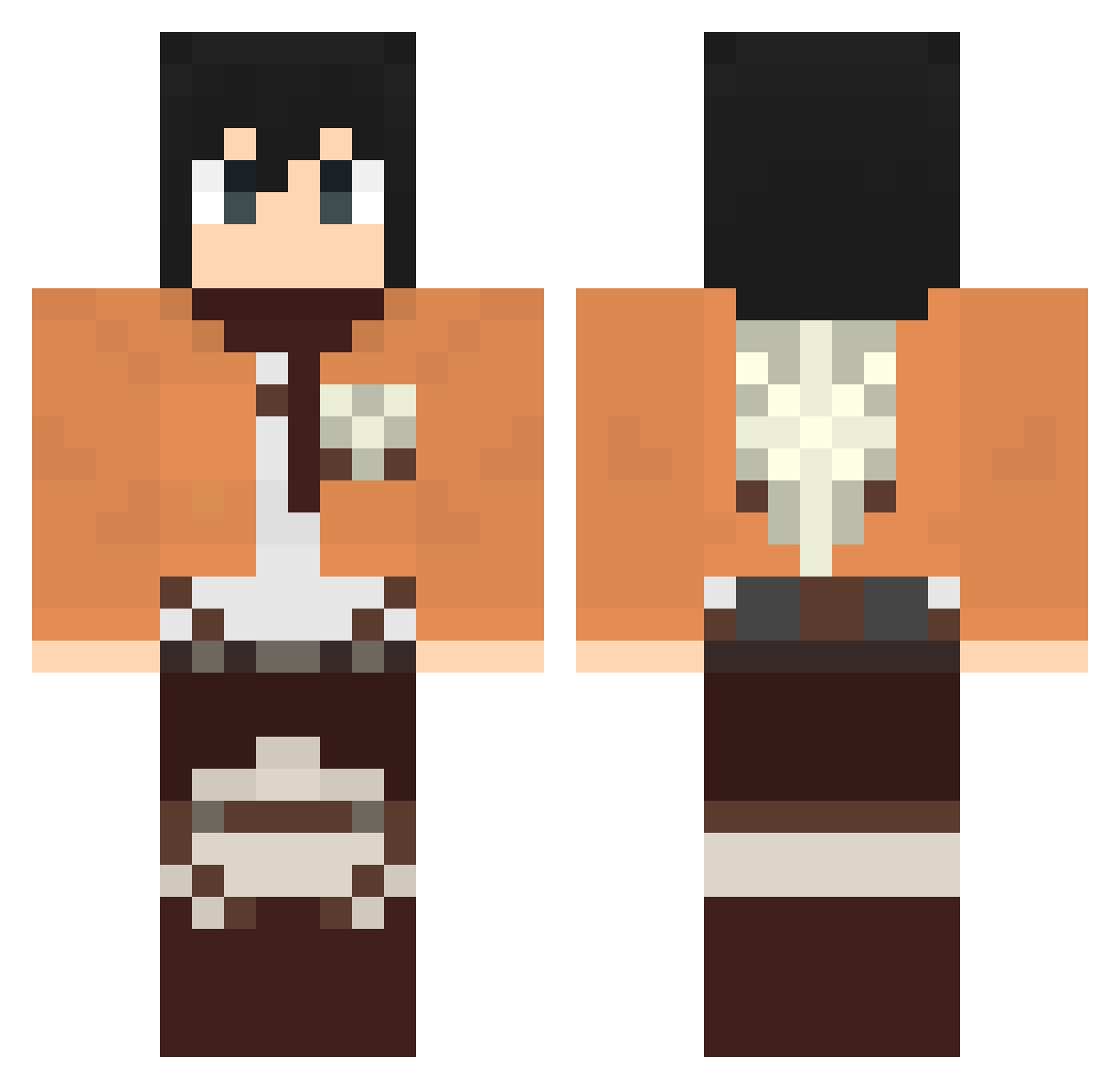 Louche Minecraft skin, front and back view