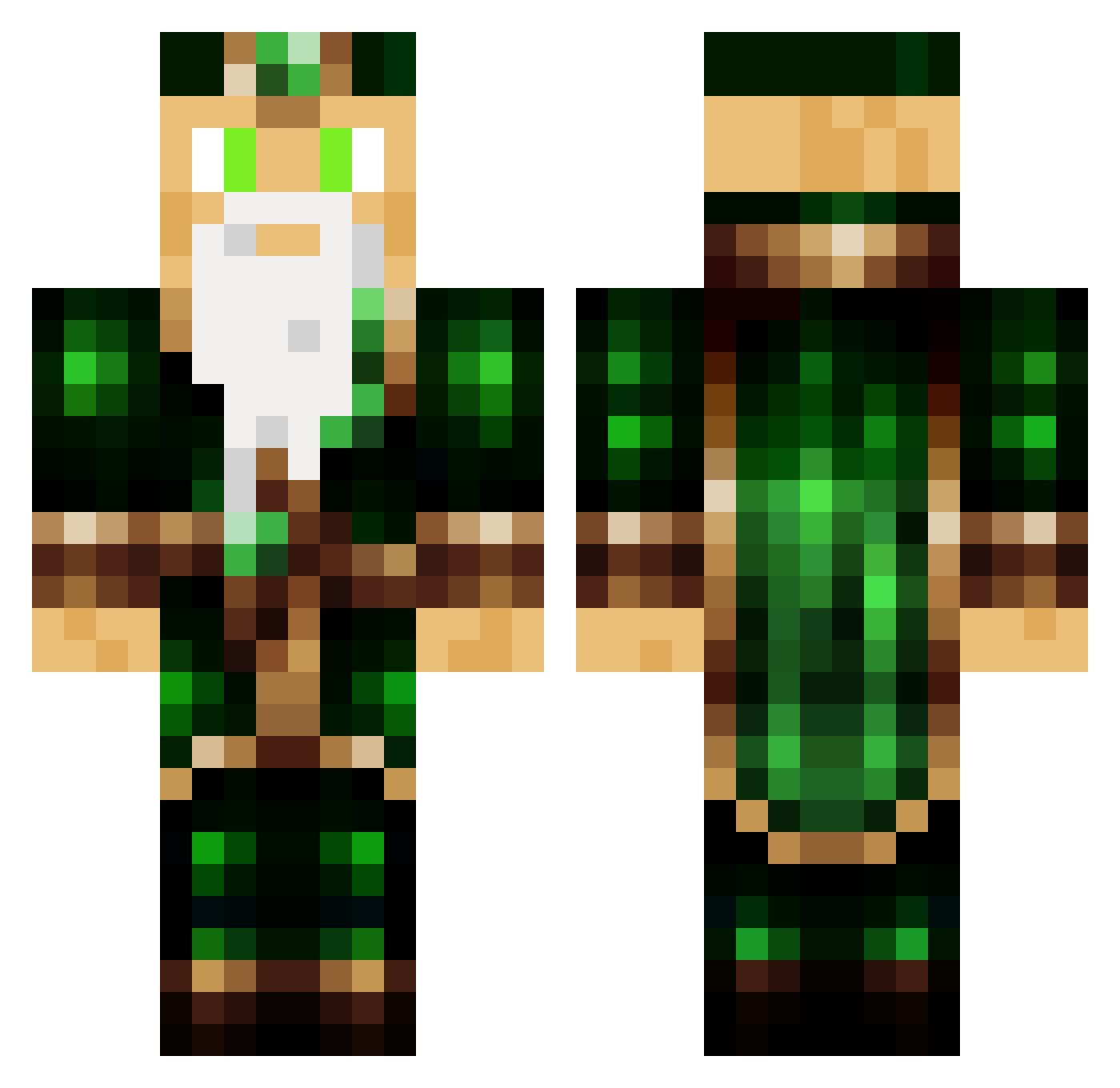 Dodgermonster Minecraft skin, front and back view
