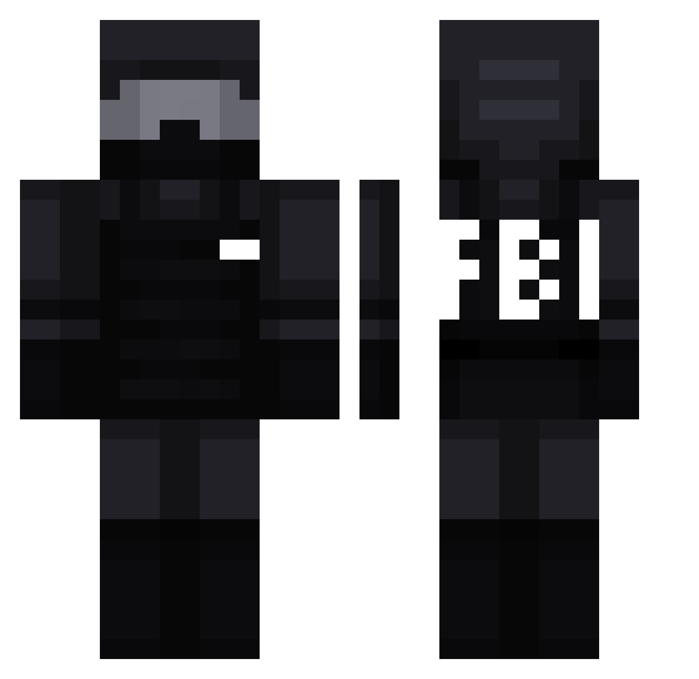 Be_alone_ Minecraft skin, front and back view