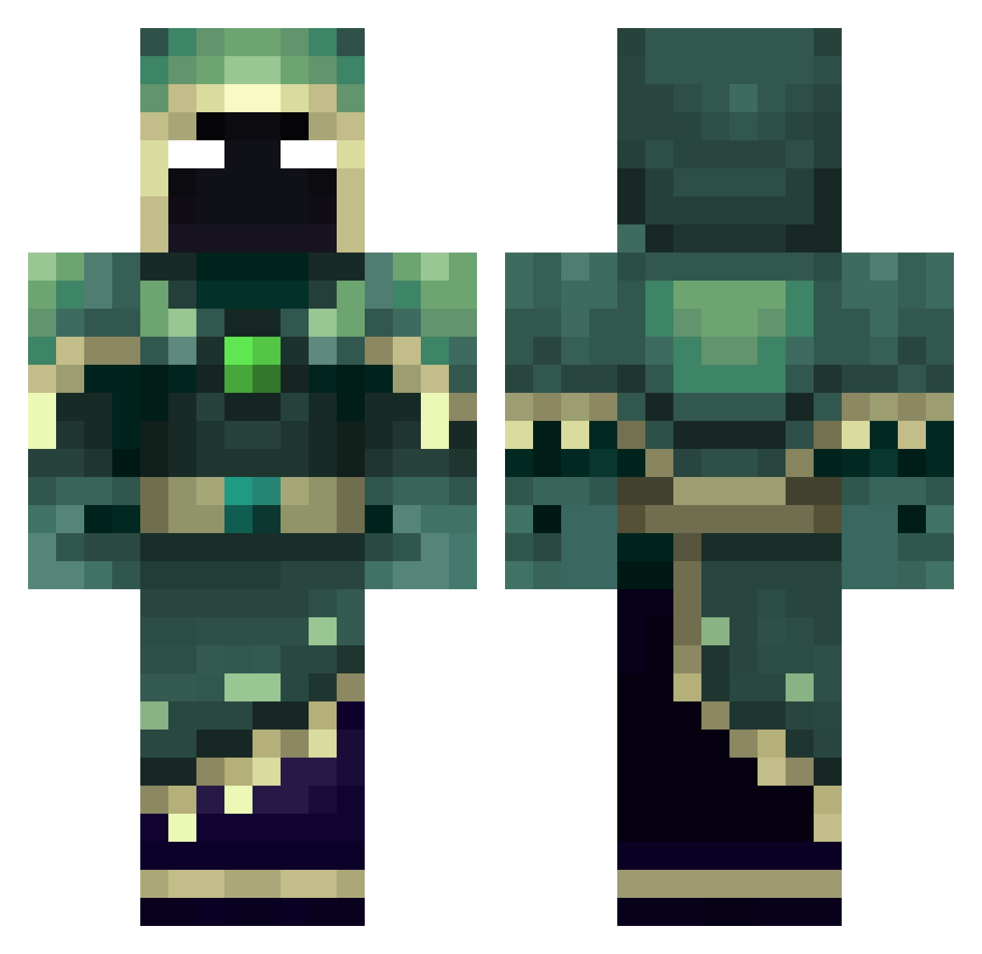 OhElliz Minecraft skin, front and back view