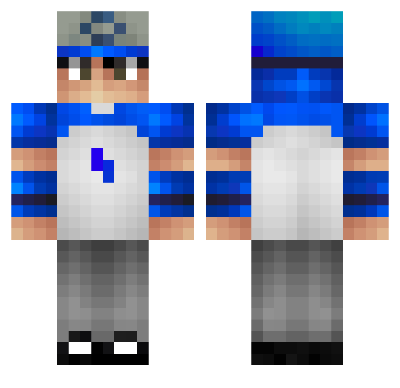 andistyle Minecraft skin, front and back view