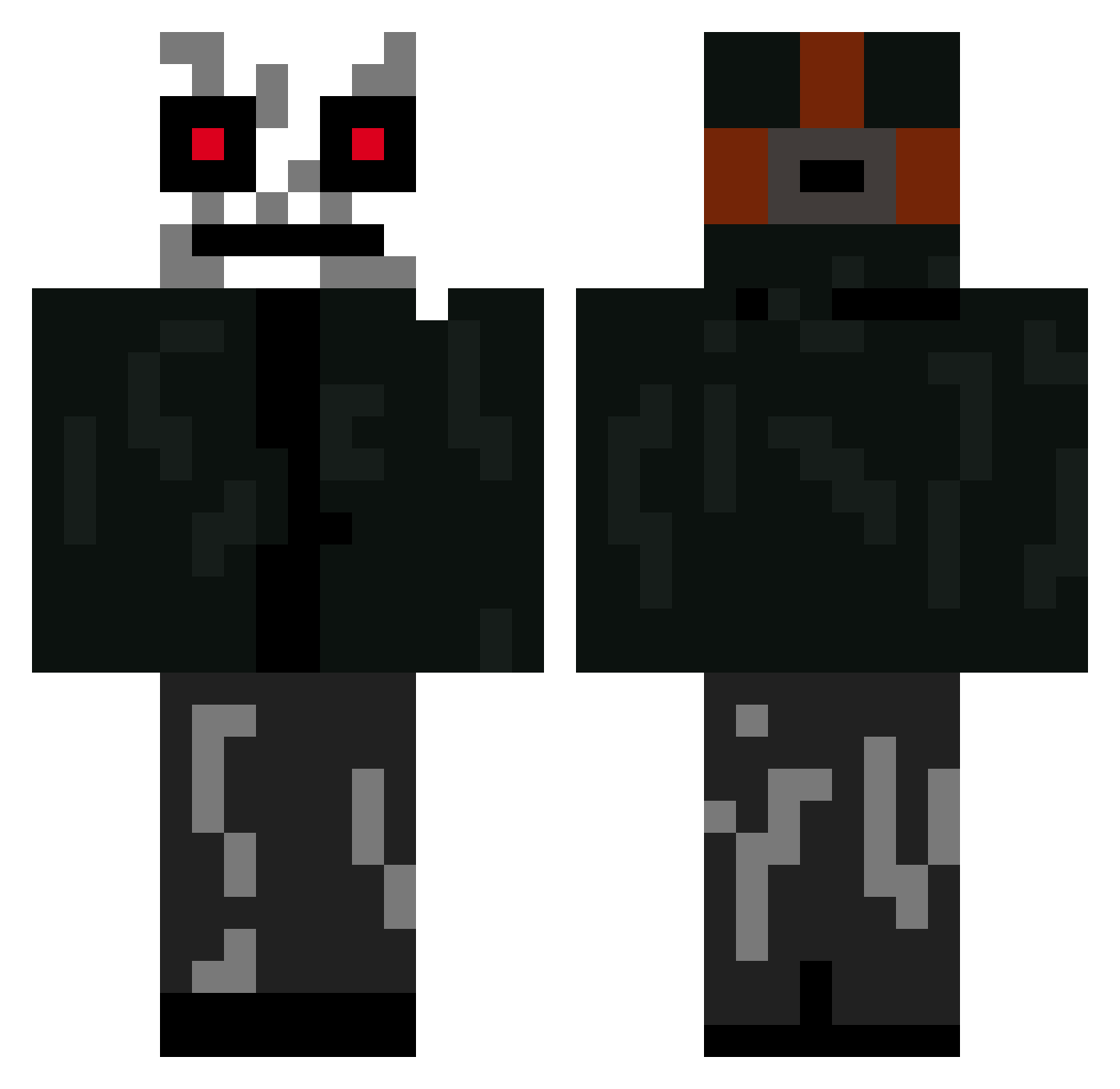 kianhabets Minecraft skin, front and back view