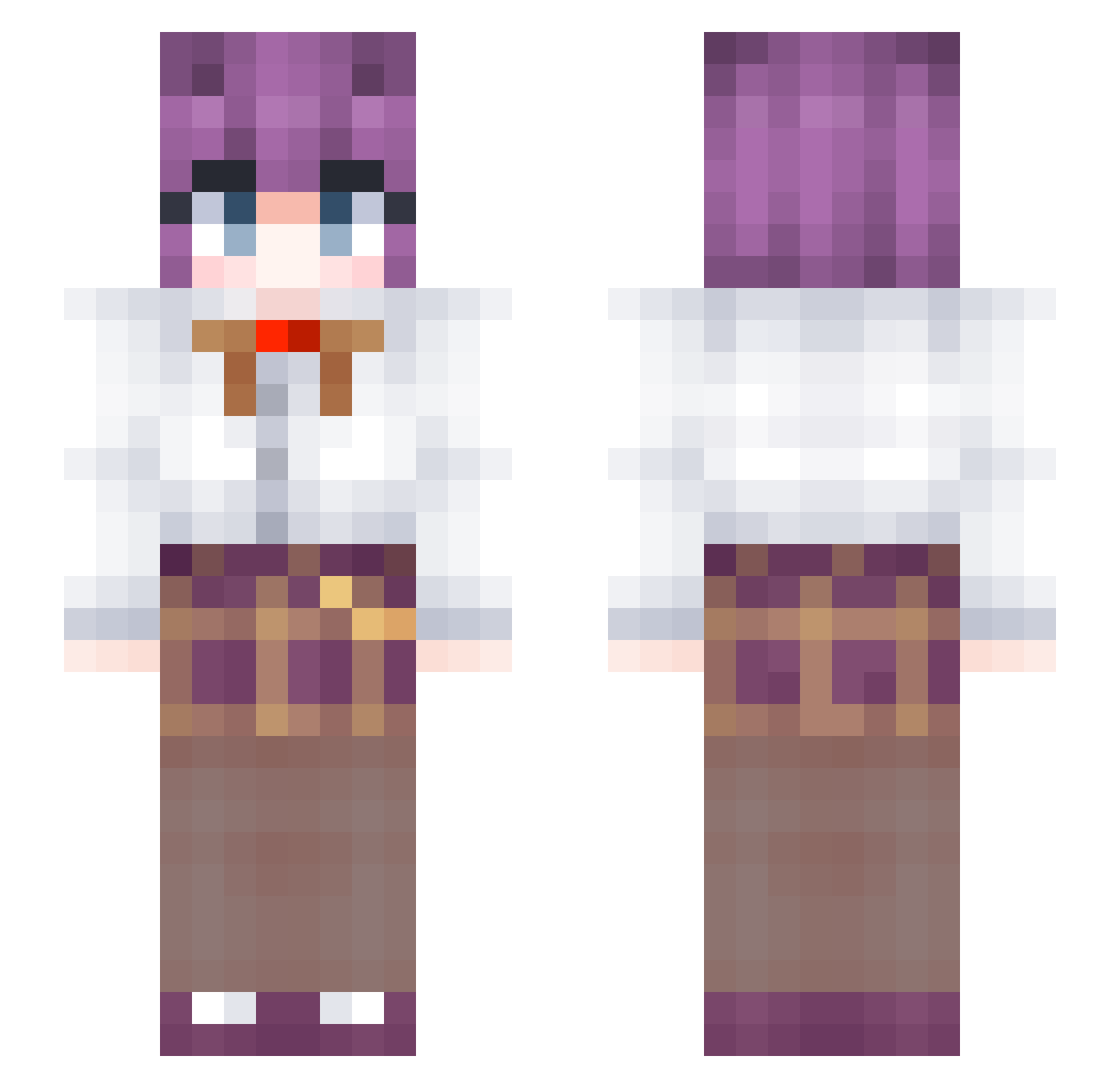 Pur_ka Minecraft skin, front and back view