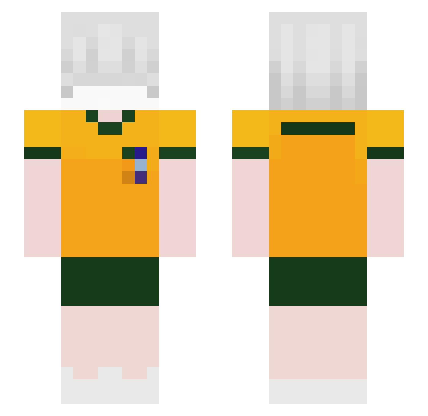 Swverx Minecraft skin, front and back view