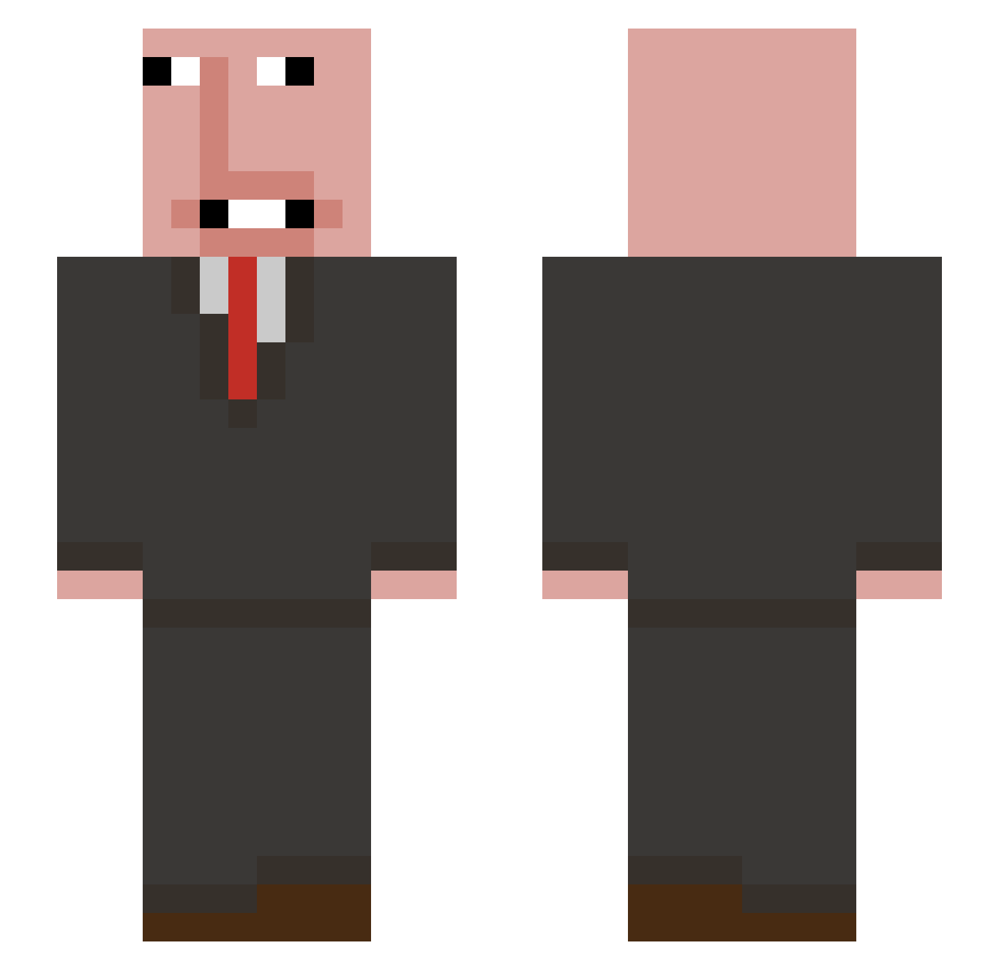 MrCuddW Minecraft skin, front and back view