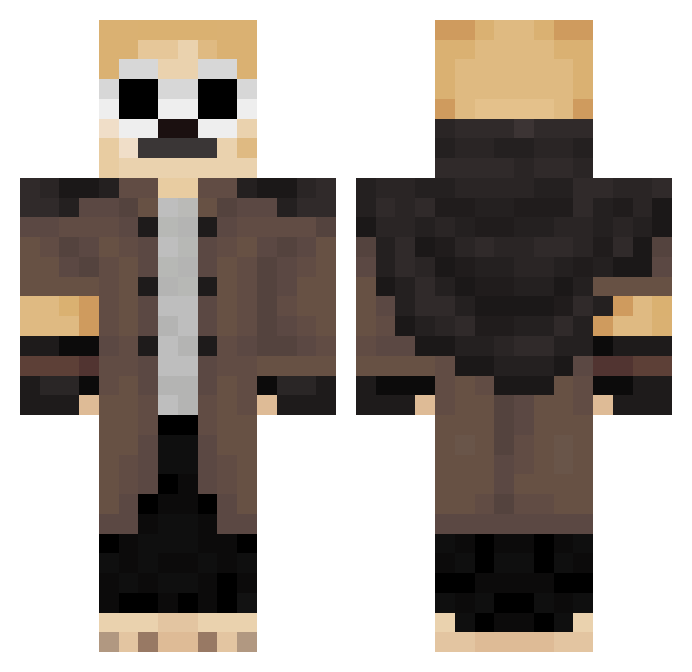 Chuitwd Minecraft skin, front and back view