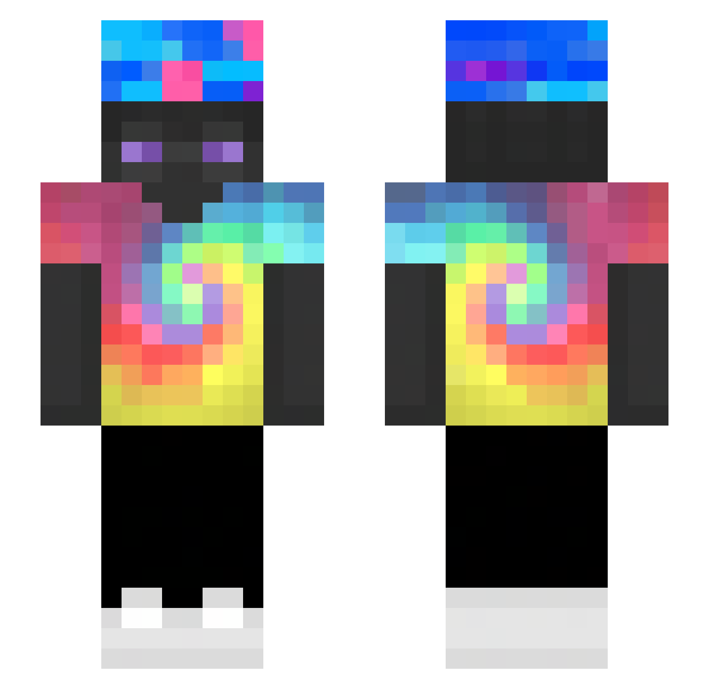 ELEM0N Minecraft skin, front and back view