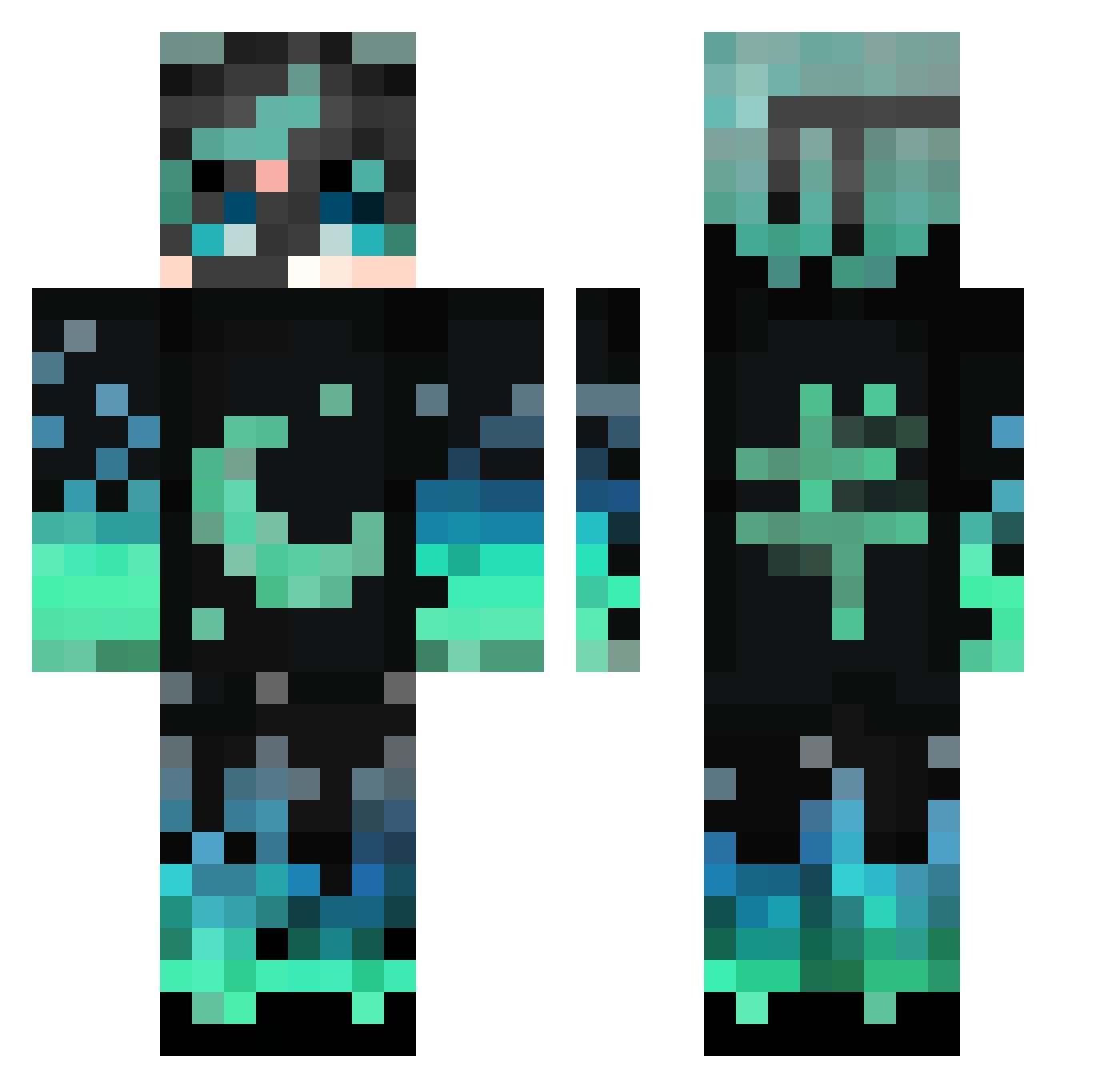 Dio_Brandon Minecraft skin, front and back view