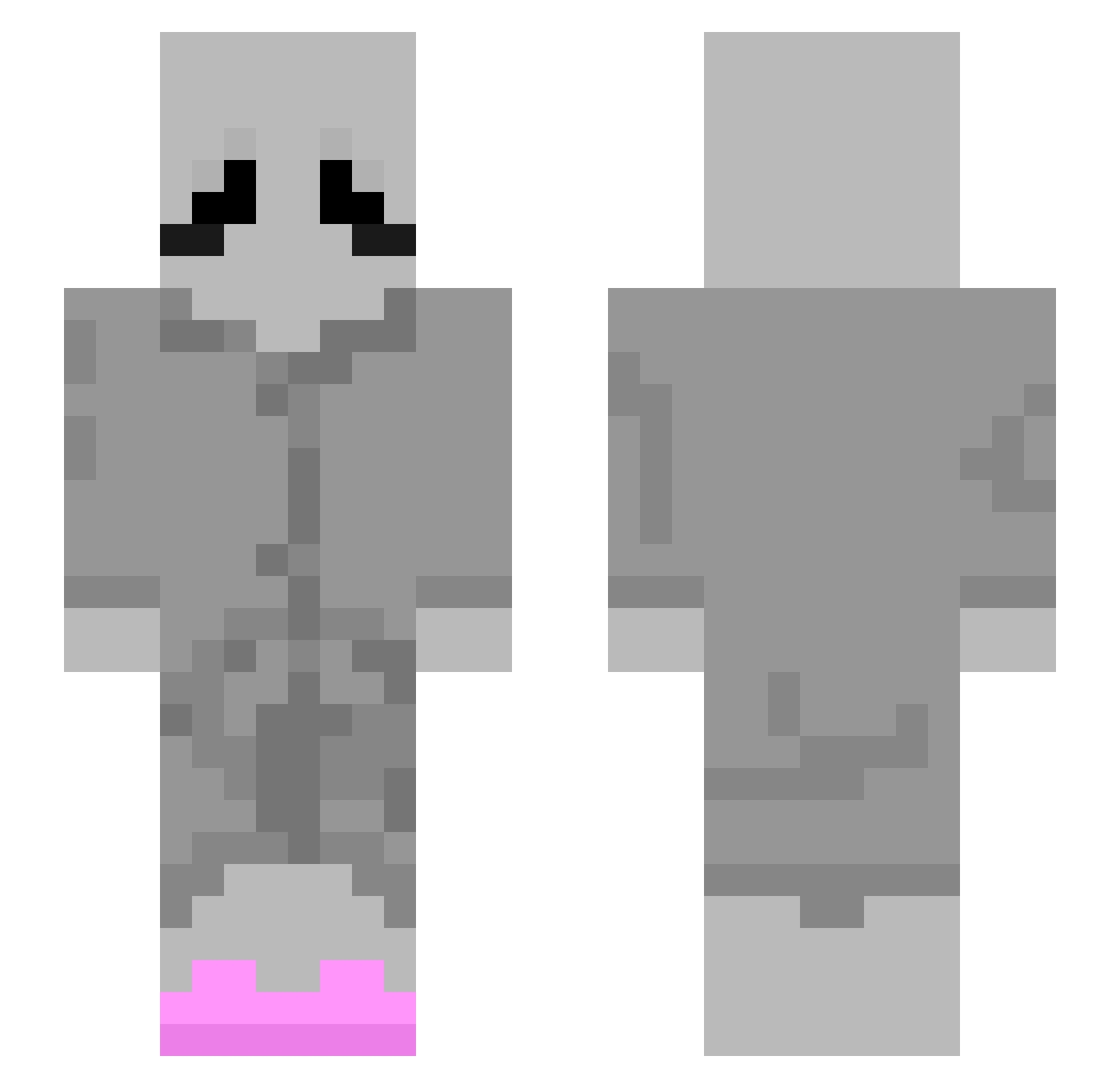 Ghasta_ Minecraft skin, front and back view