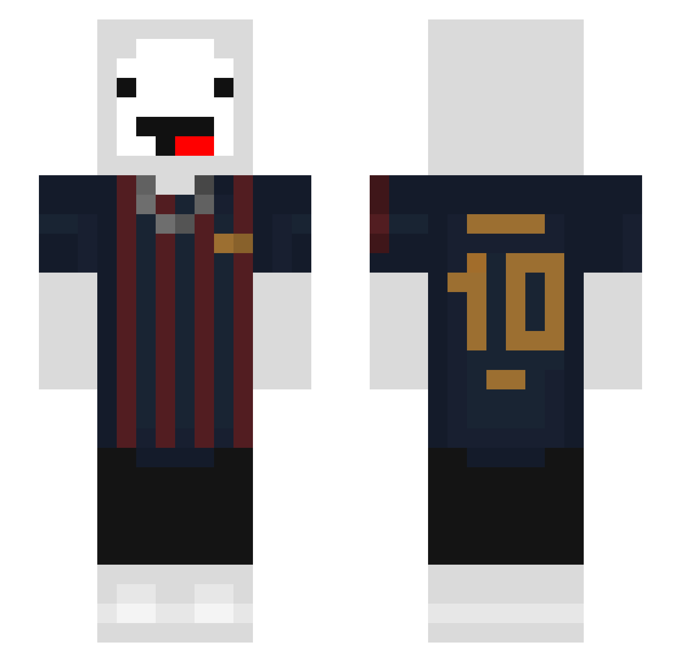 600000000000 Minecraft skin, front and back view