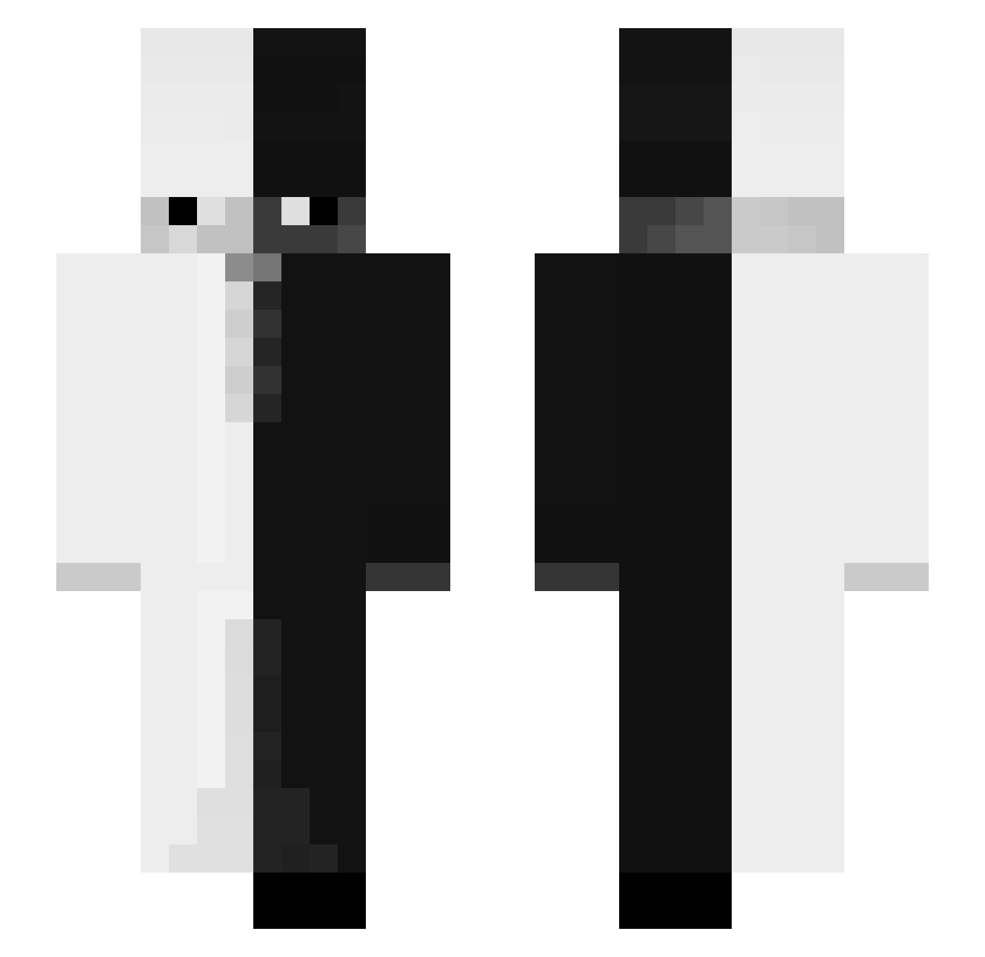 Sneakymanny Minecraft skin, front and back view