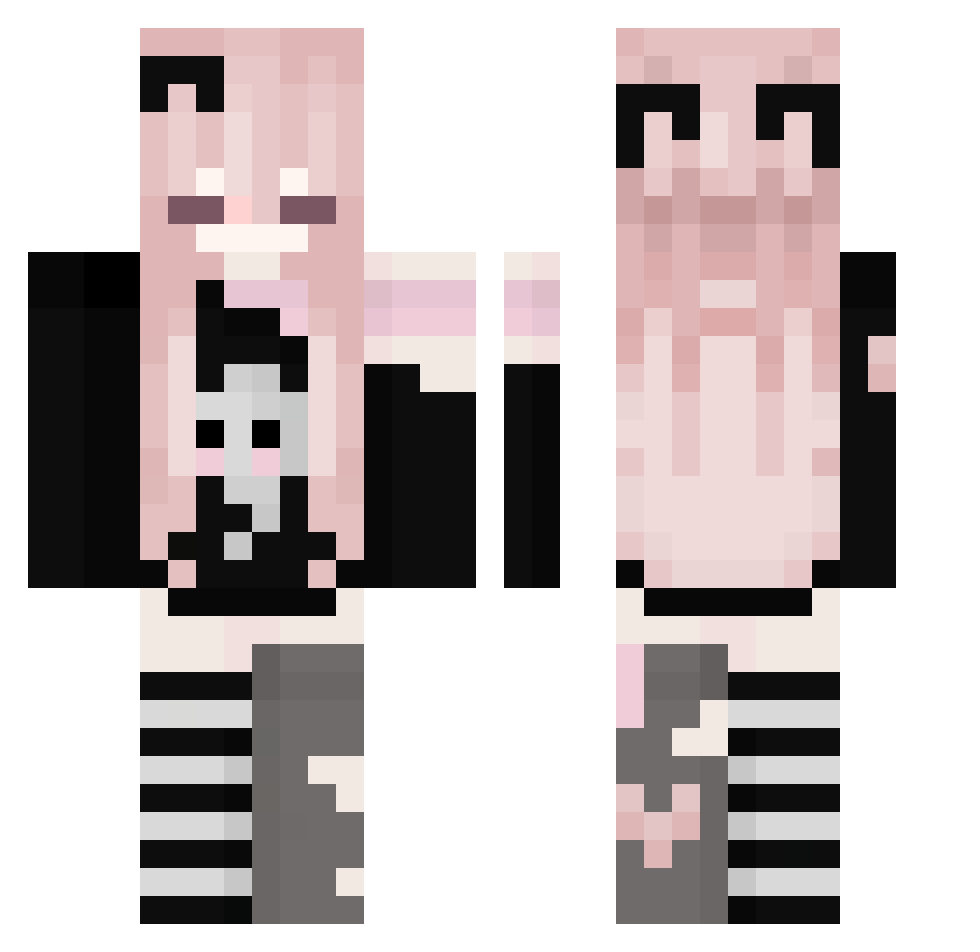 tarotka Minecraft skin, front and back view