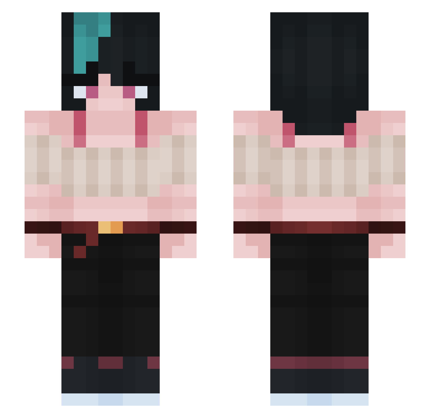 Ruby_XCX Minecraft skin, front and back view