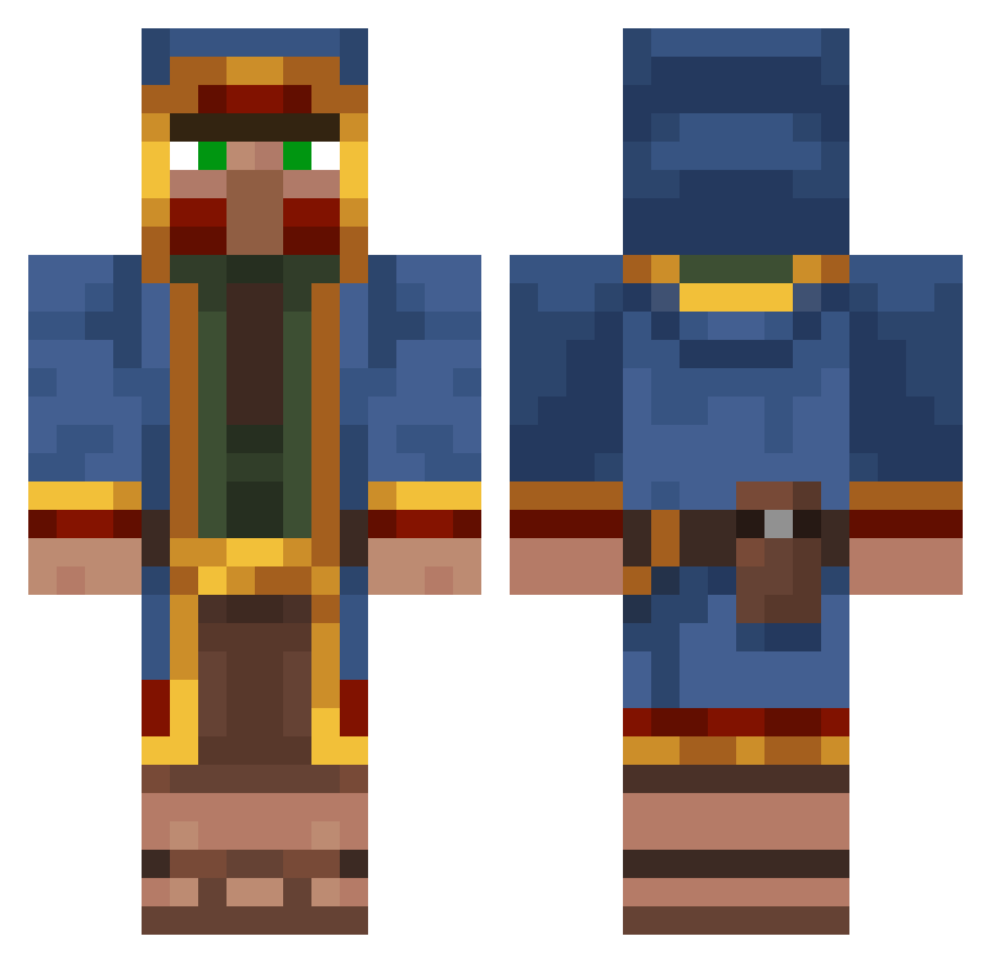 cody285 Minecraft skin, front and back view