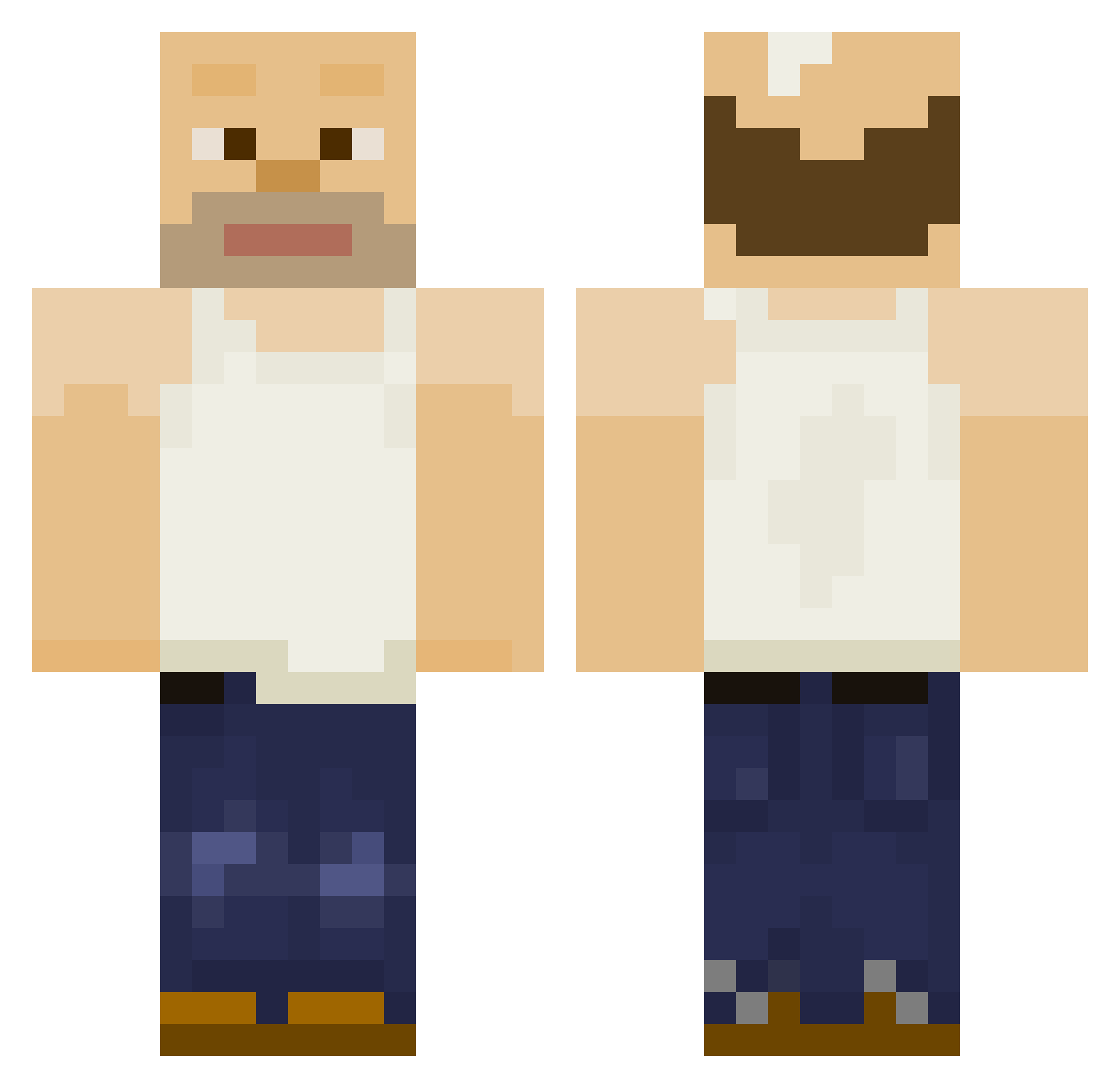 OweenUH Minecraft skin, front and back view