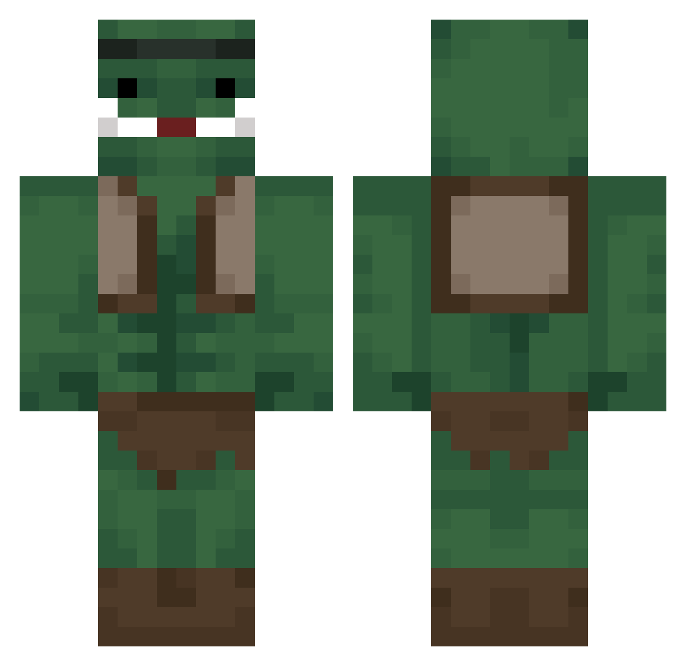 THECORNDOGISME Minecraft skin, front and back view