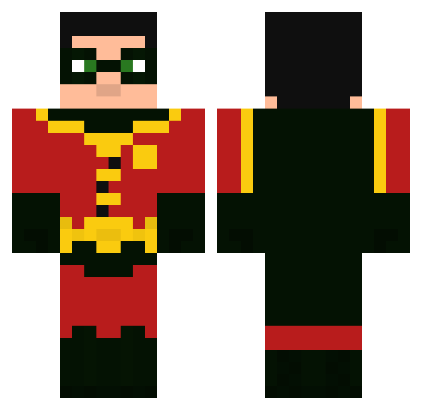 ShiftShift Minecraft skin, front and back view