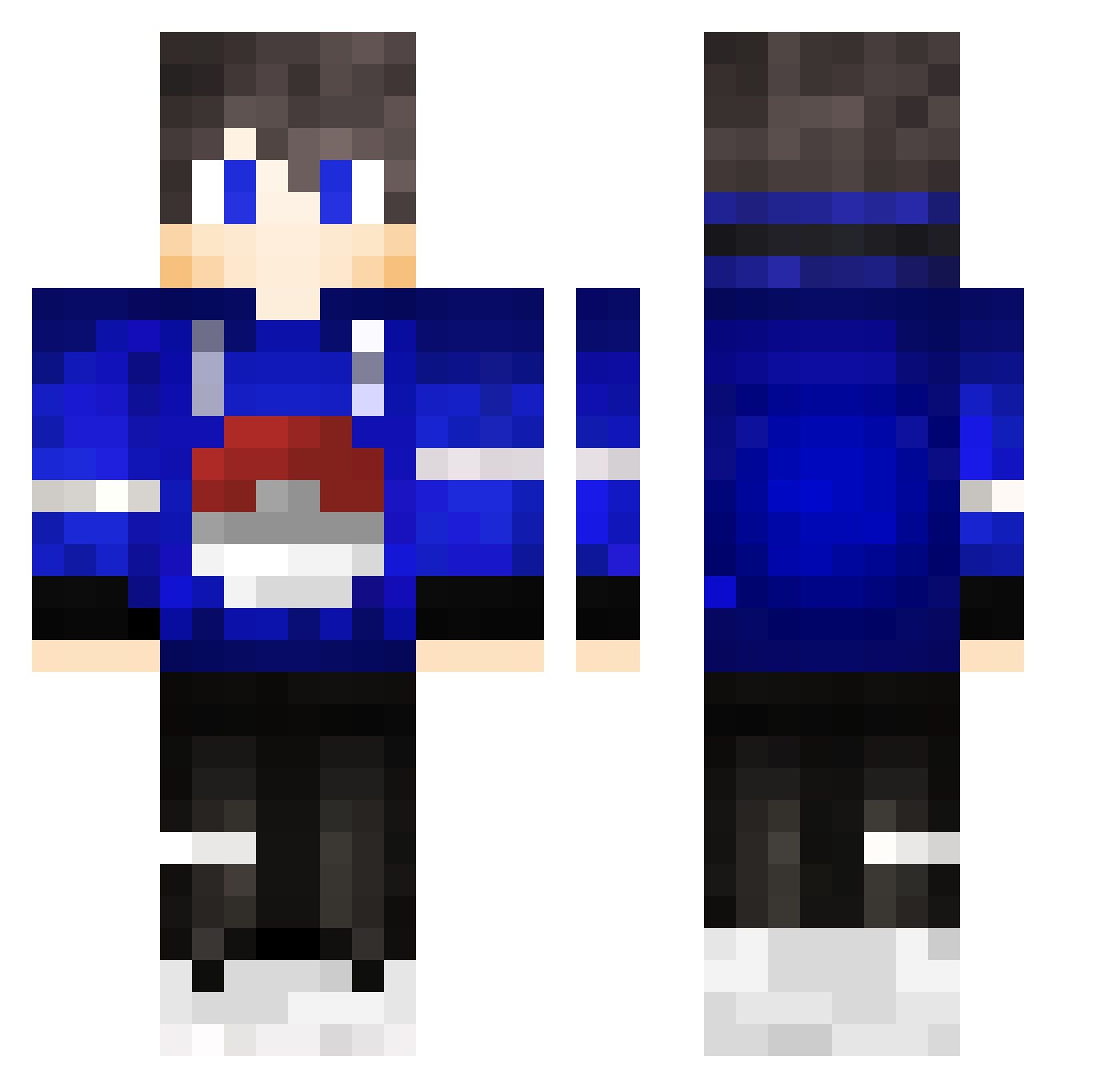 IftikhaarR Minecraft skin, front and back view
