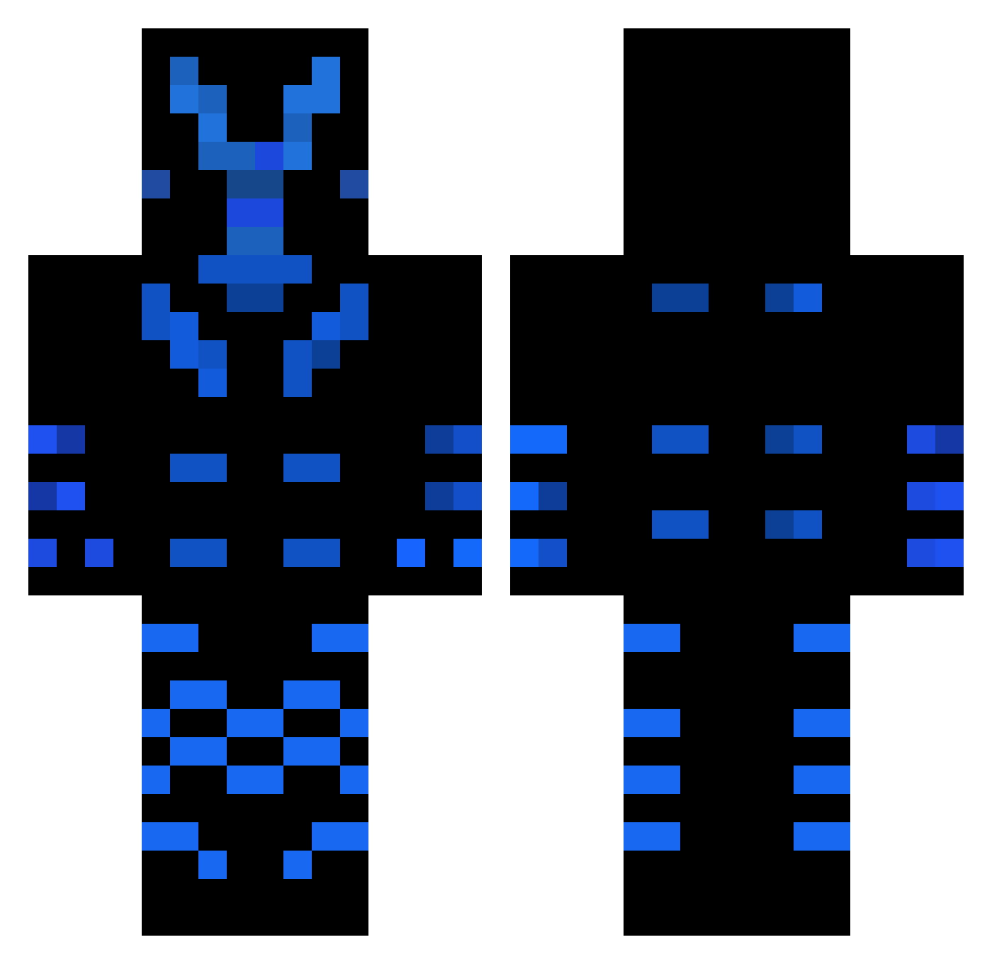 clawolf Minecraft skin, front and back view