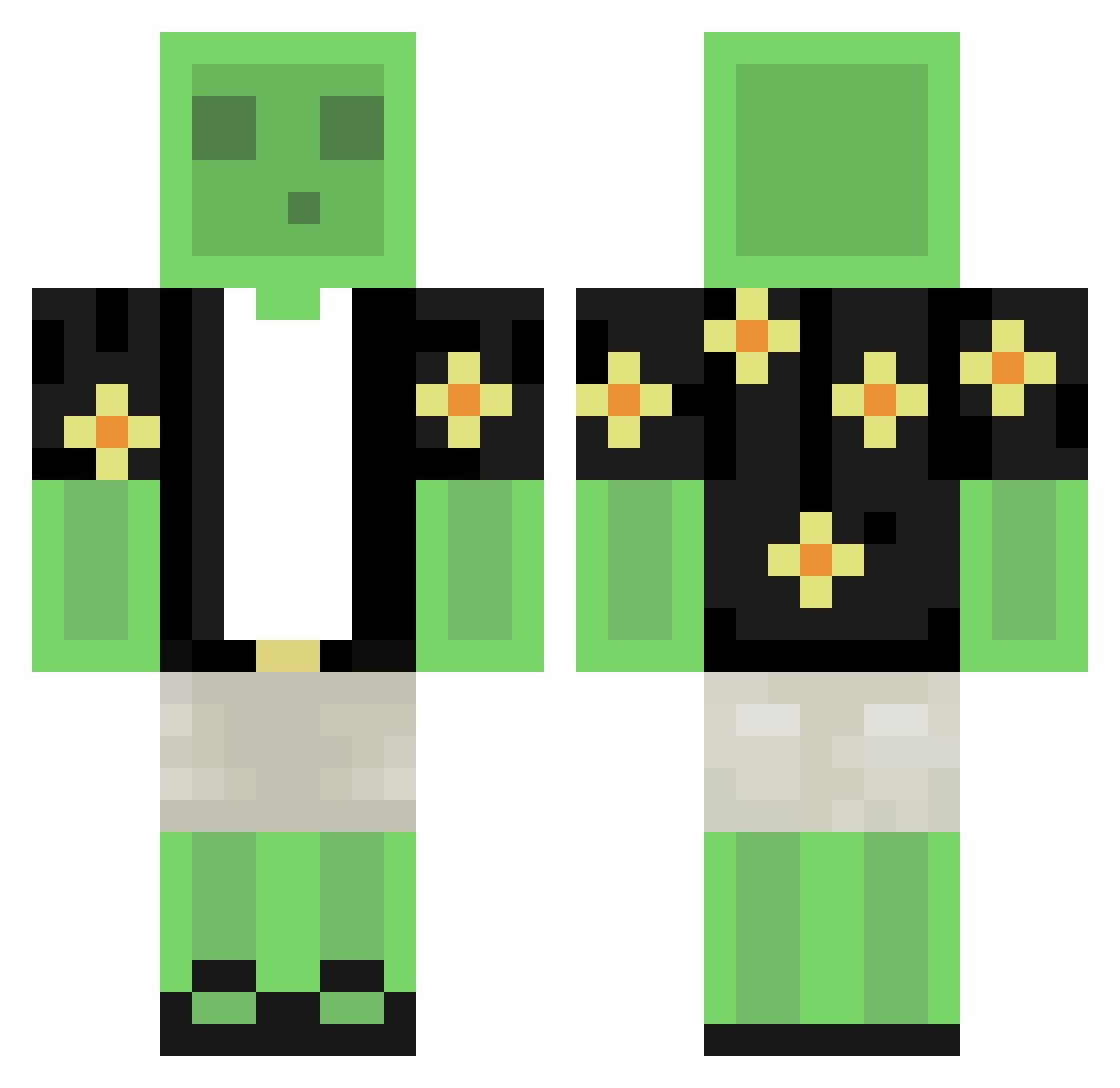 LilBatHugz Minecraft skin, front and back view