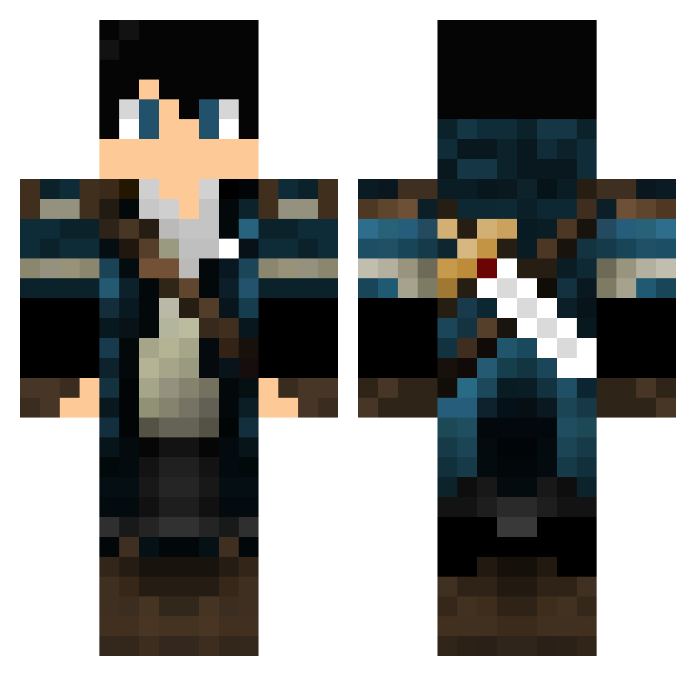yx123 Minecraft skin, front and back view