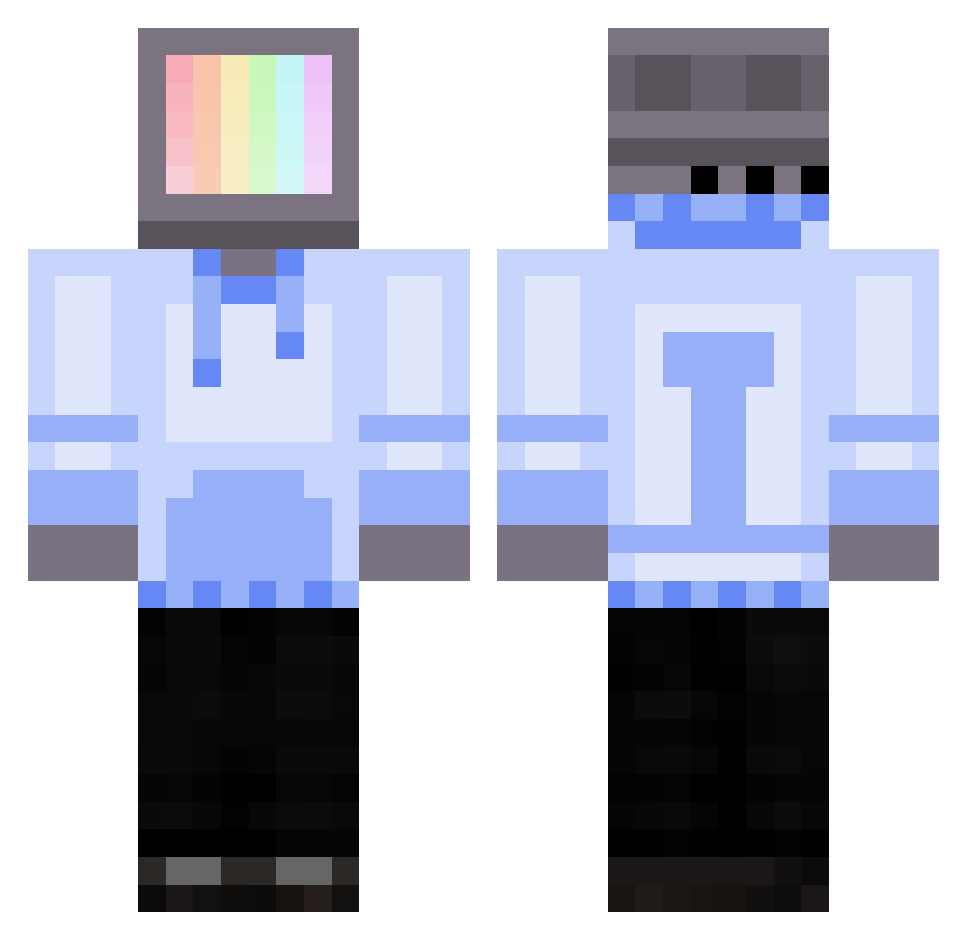 Koprui Minecraft skin, front and back view