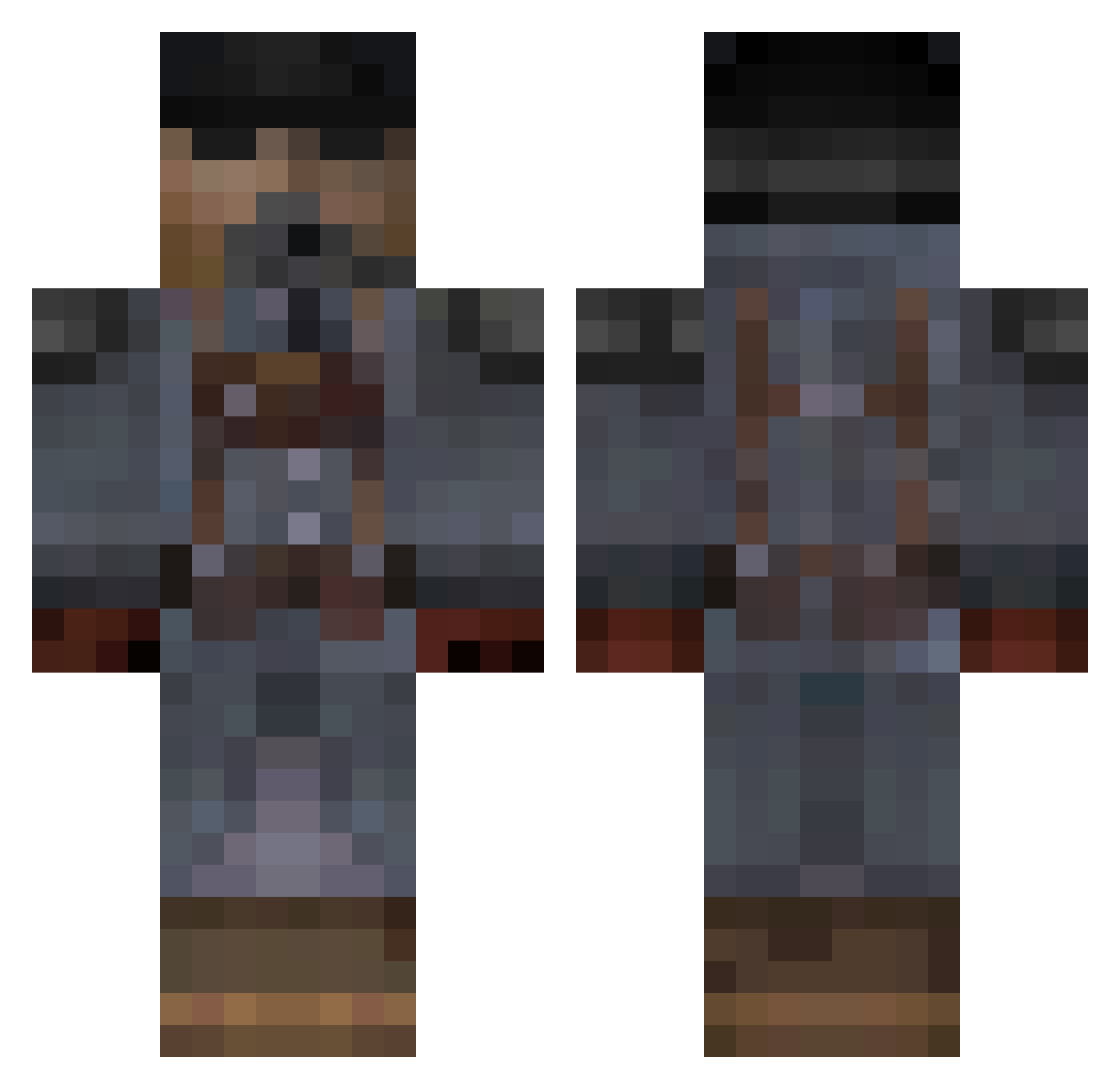 Polaire26 Minecraft skin, front and back view