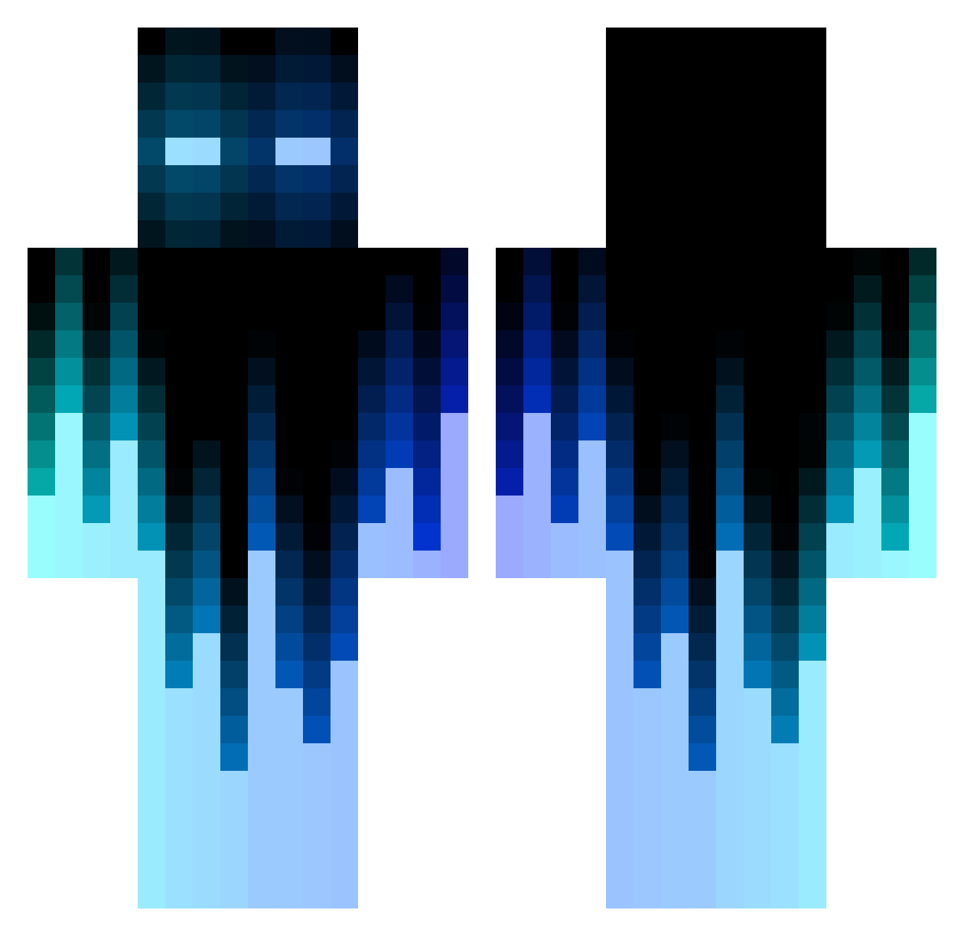 Tomwork Minecraft skin, front and back view