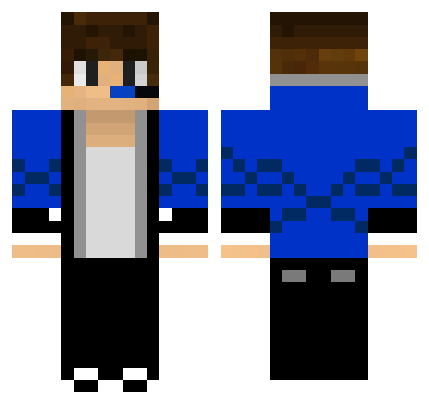 CounterPlayer Minecraft skin, front and back view
