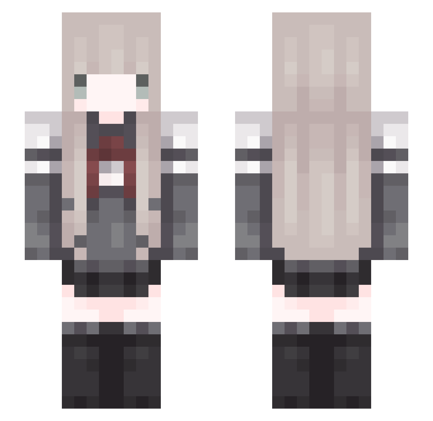 yerinbyx Minecraft skin, front and back view