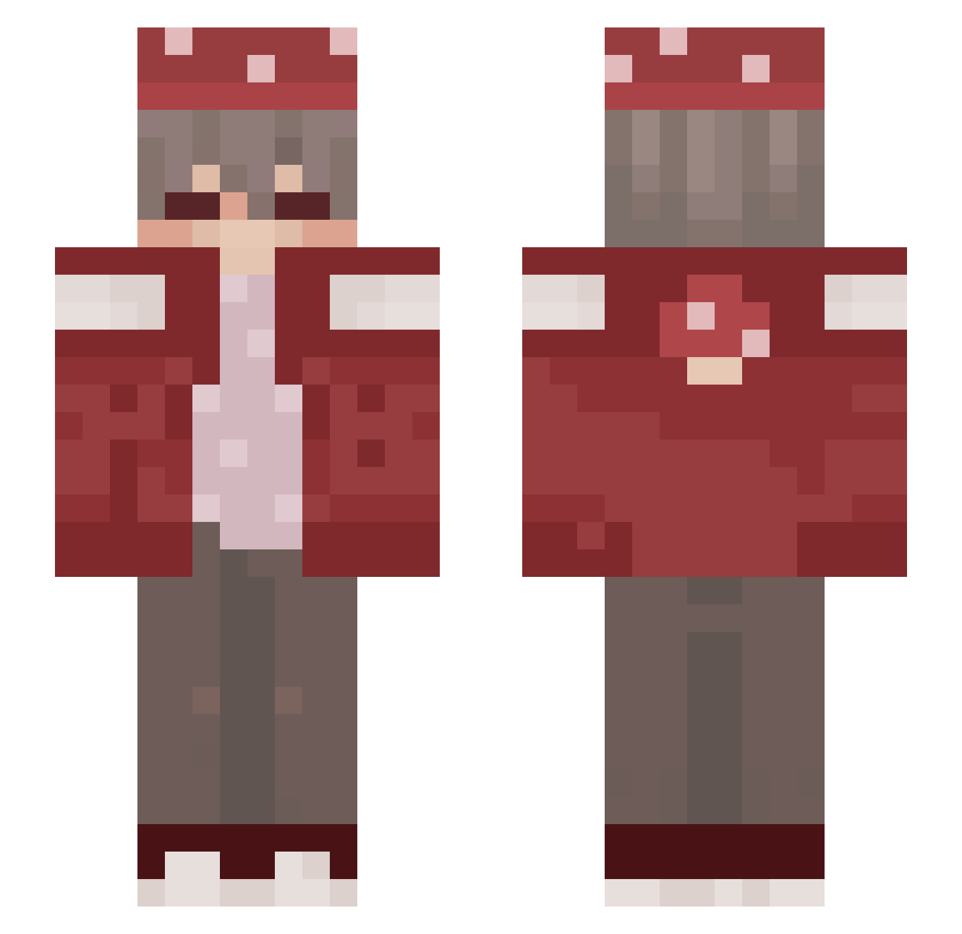 LaurinhaMC Minecraft skin, front and back view