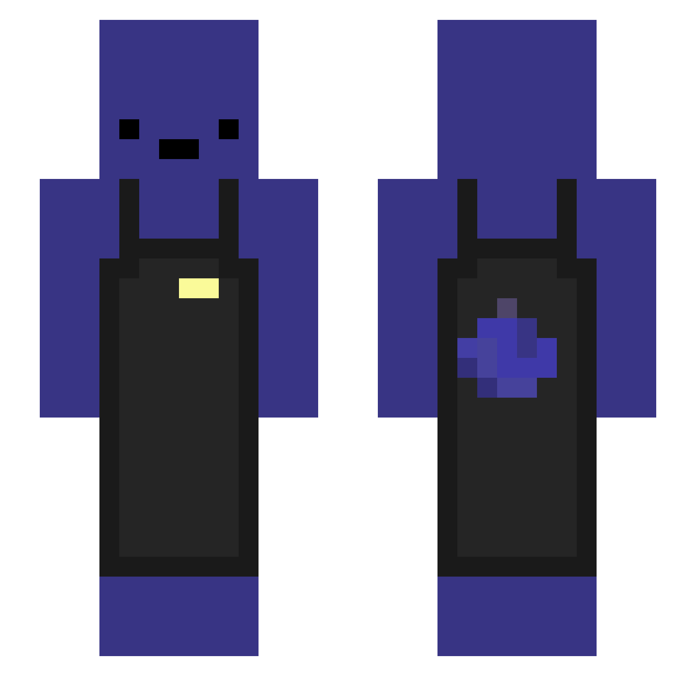 b8mb Minecraft skin, front and back view