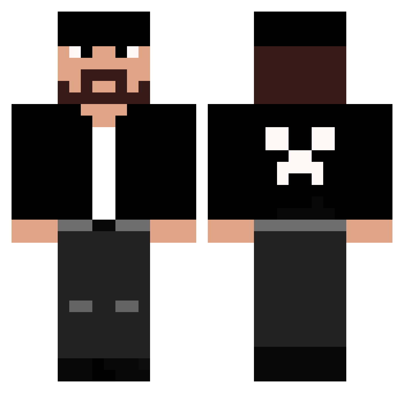 nandomoura Minecraft skin, front and back view