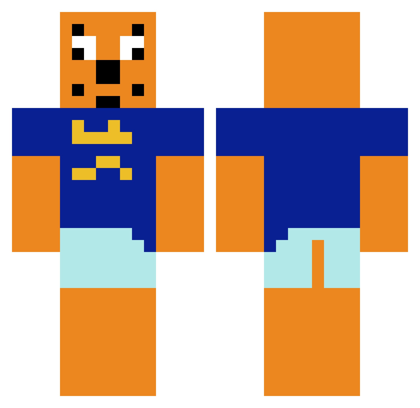 eutrophication Minecraft skin, front and back view
