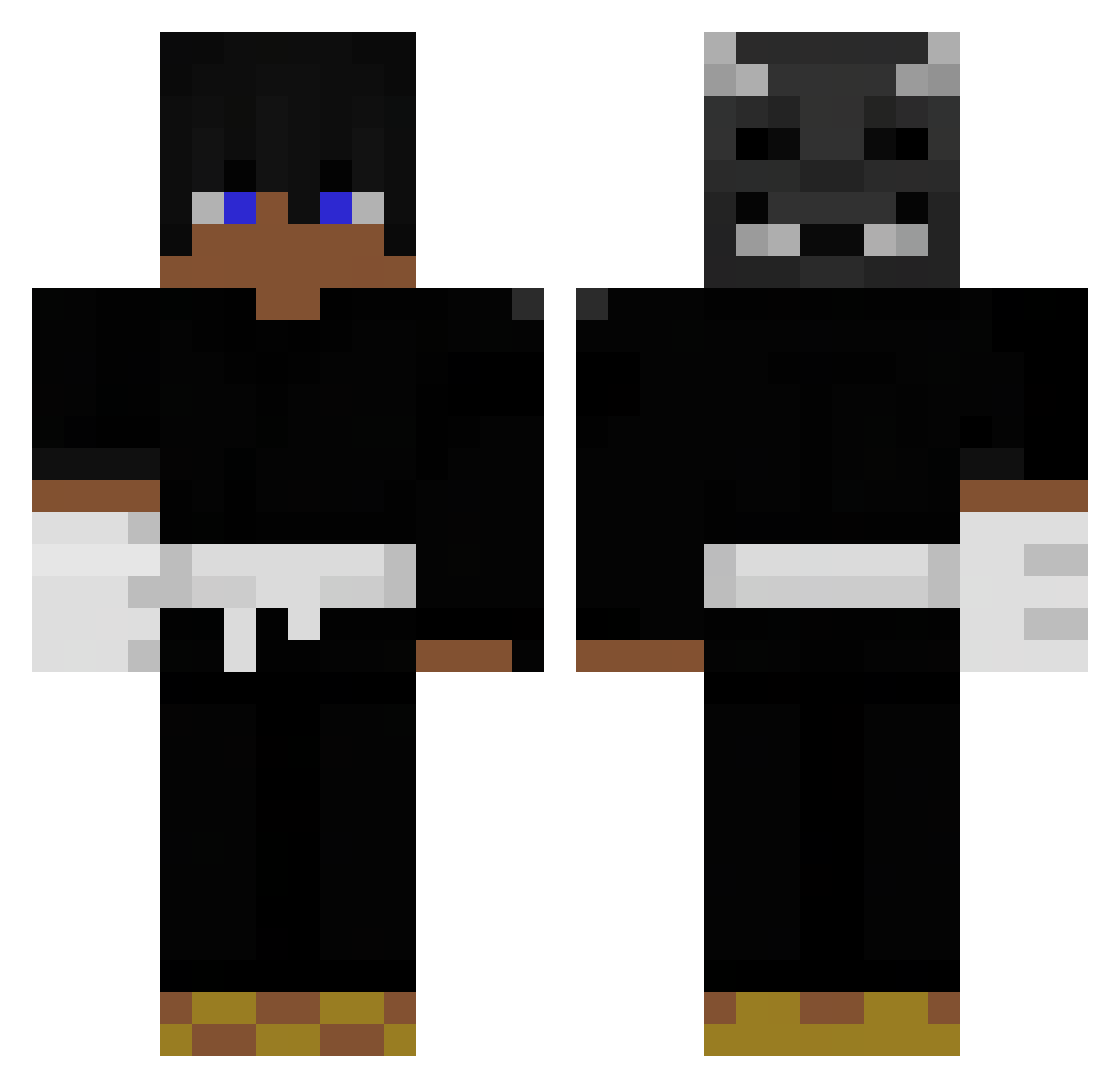 scythors Minecraft skin, front and back view