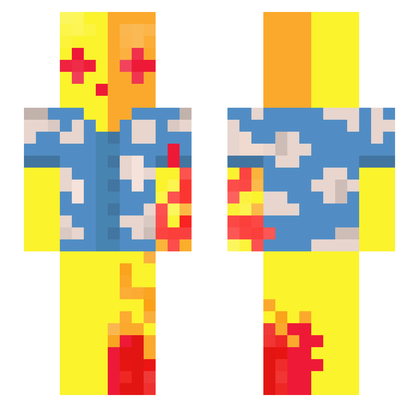ceysir Minecraft skin, front and back view