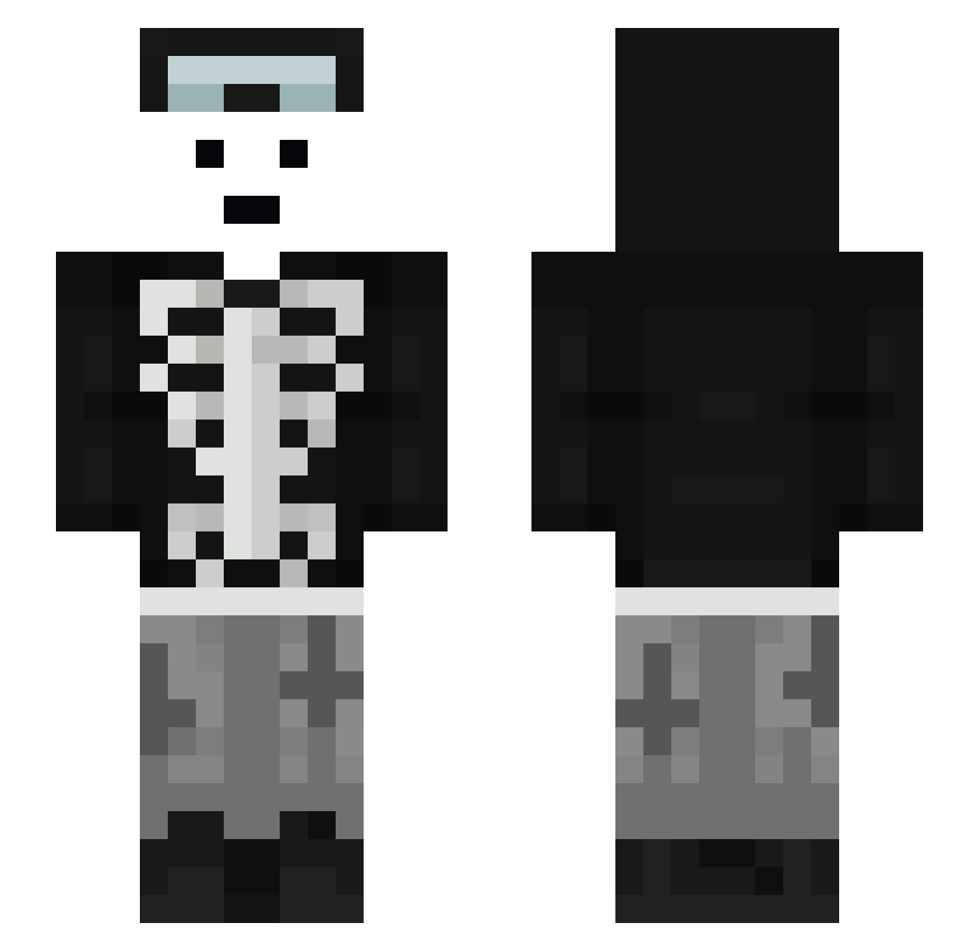 Jafarcus Minecraft skin, front and back view