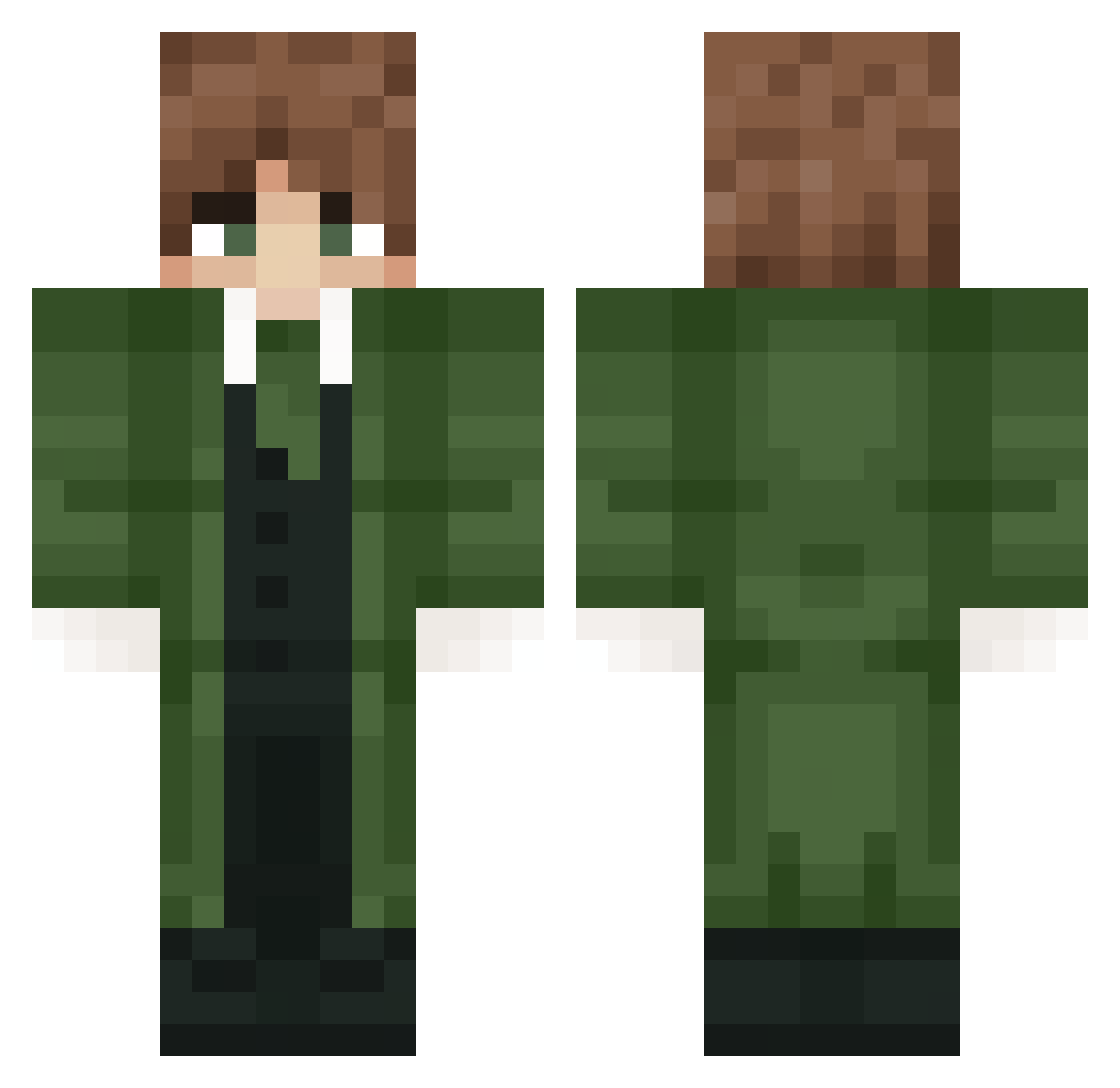 JohnnyDePig Minecraft skin, front and back view